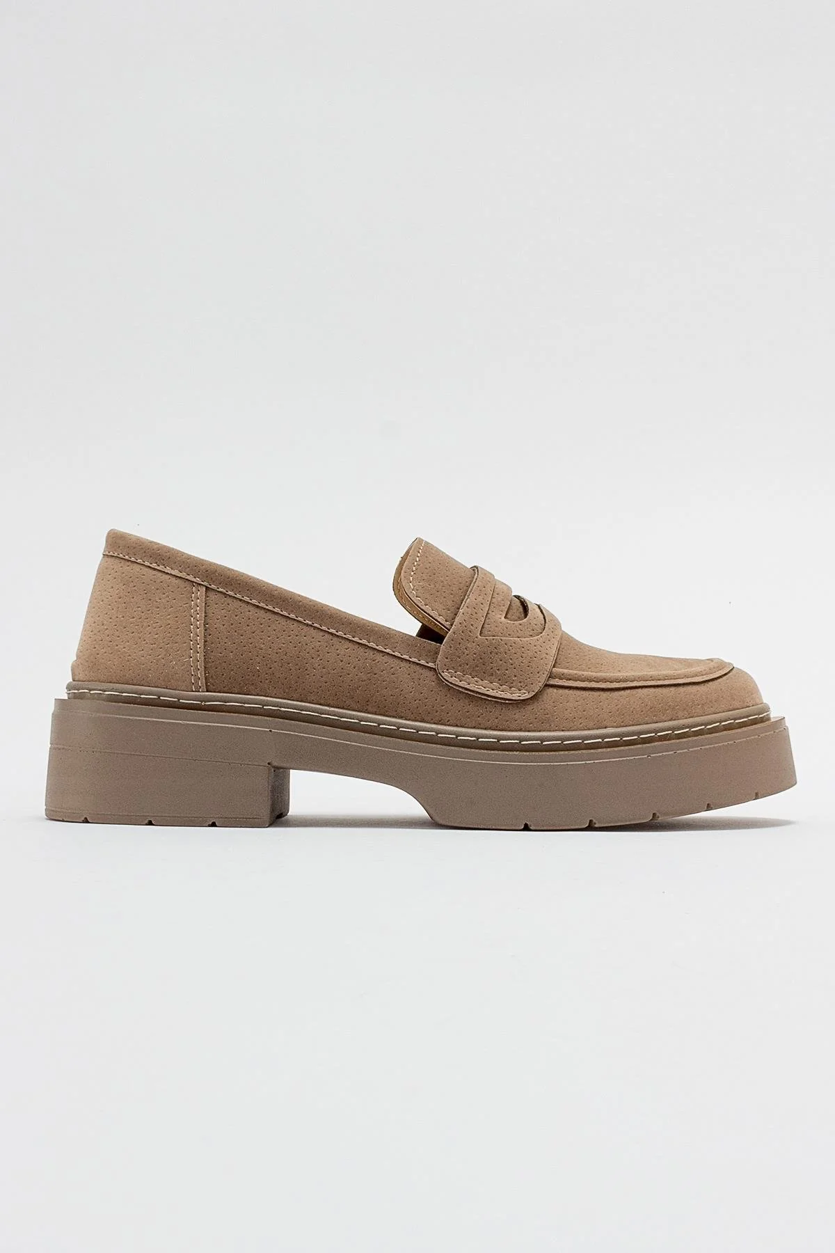 Josie - Beige Suede Loafers - Image 7