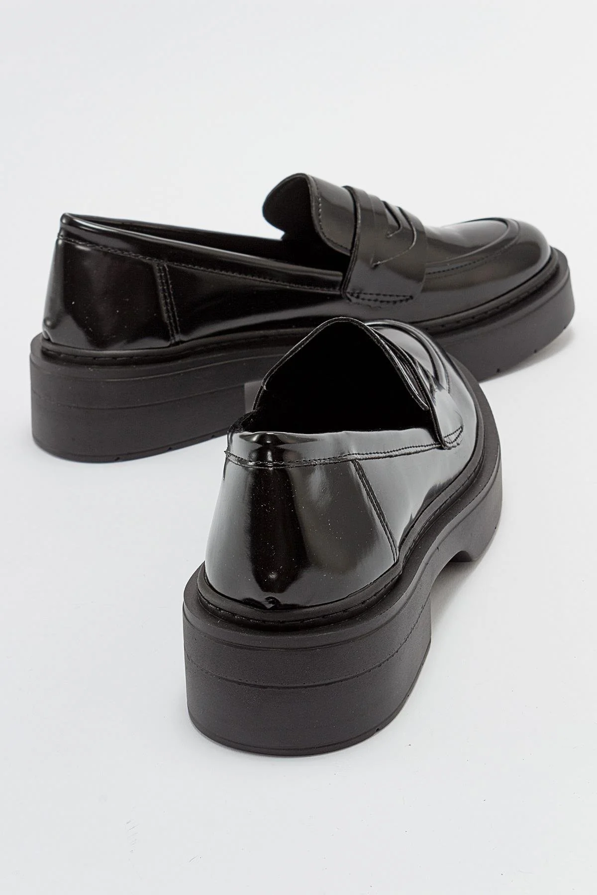 Josie - Black Patent Platform Loafers - Image 3