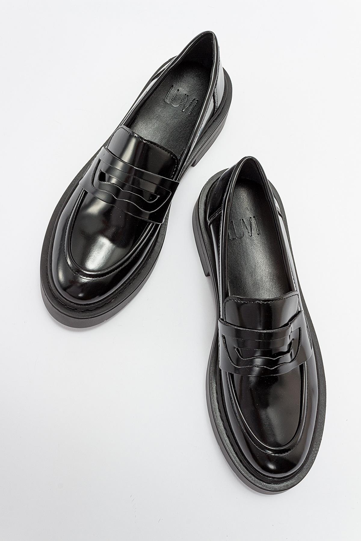 Josie - Black Patent Platform Loafers - Image 4