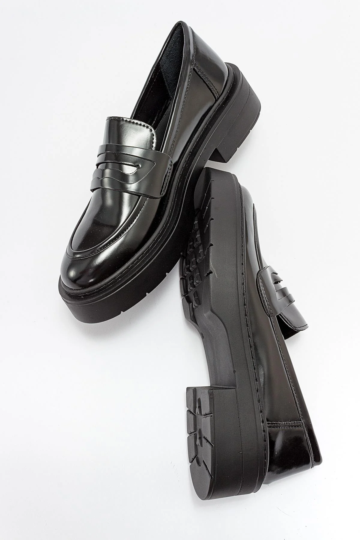 Josie - Black Patent Platform Loafers - Image 5