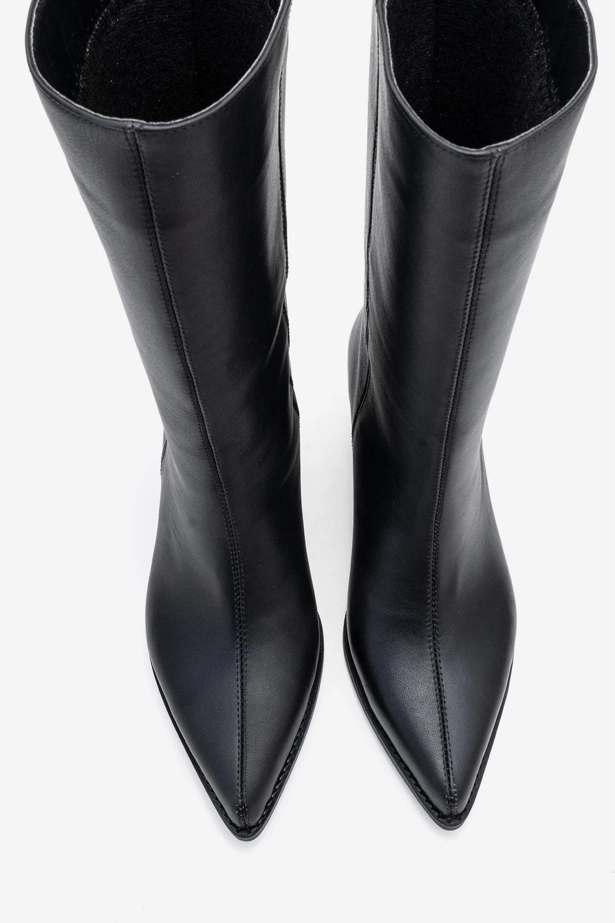 Juana - Black Genuine Leather Pointed Toe Boot (Women) - Image 2