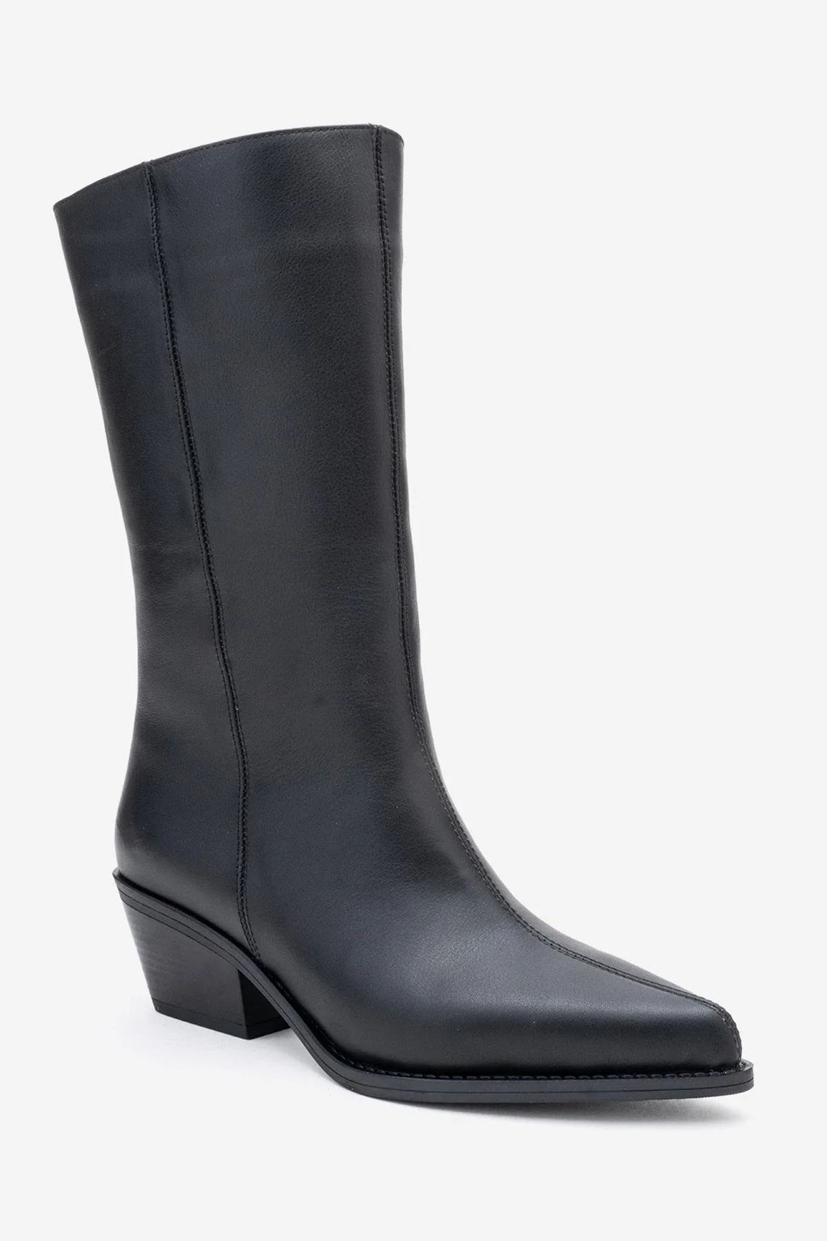 Juana - Black Genuine Leather Pointed Toe Boot (Women) - Image 3