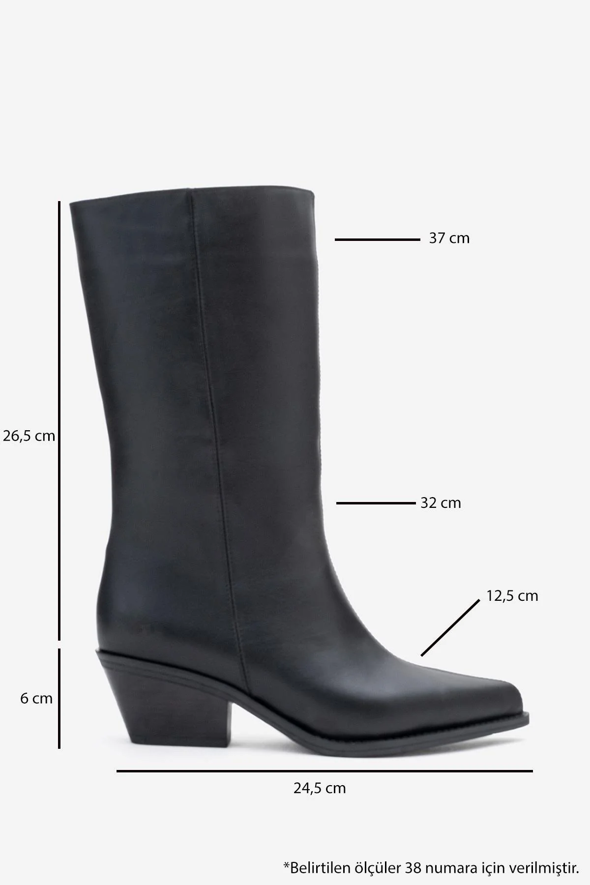 Juana - Black Genuine Leather Pointed Toe Boot (Women) - Image 6