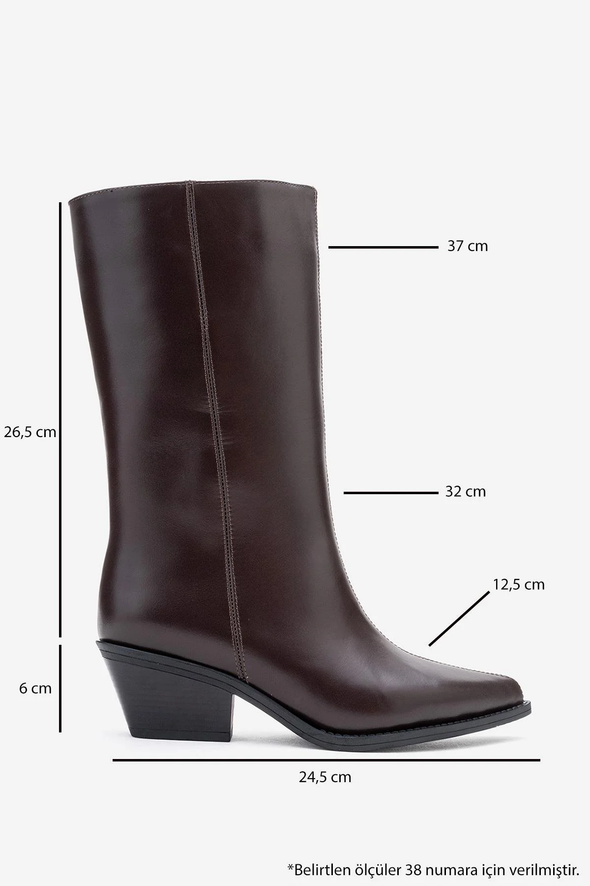 Juana - Brown Genuine Leather Pointed Toe Boot (Women) - Image 6