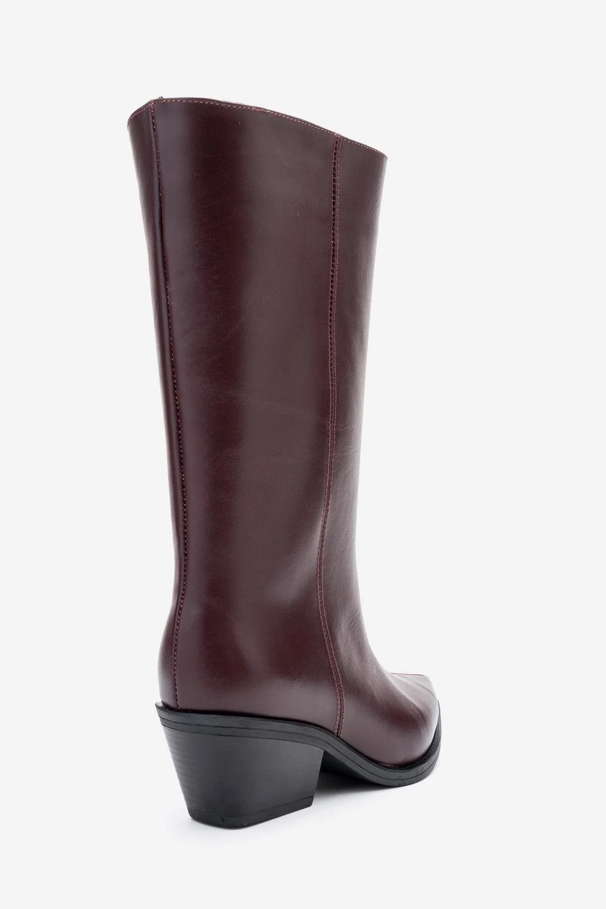 Juana - Burgundy Genuine Leather Pointed Toe Boot (Women) - Image 5