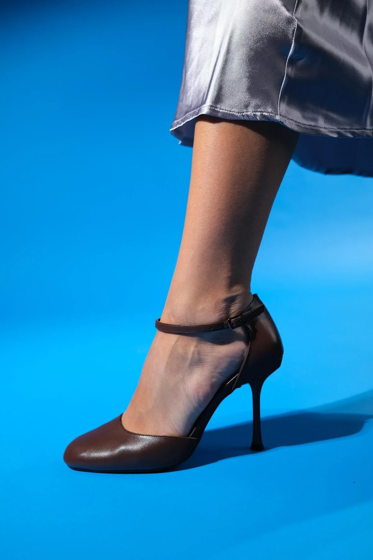 Julia - Brown Round Toe Ankle-Tie High Heel Shoe (Women) - Image 2