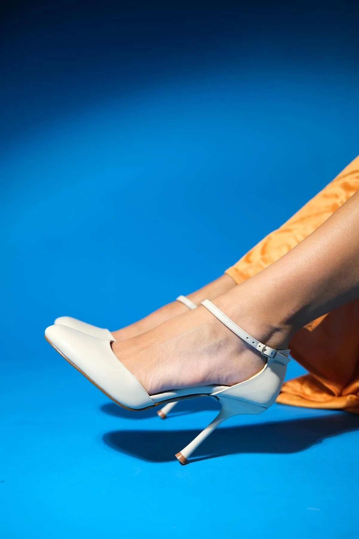 Julia - Off-White Ankle-Tie High Heel Shoe (Women) - Image 2