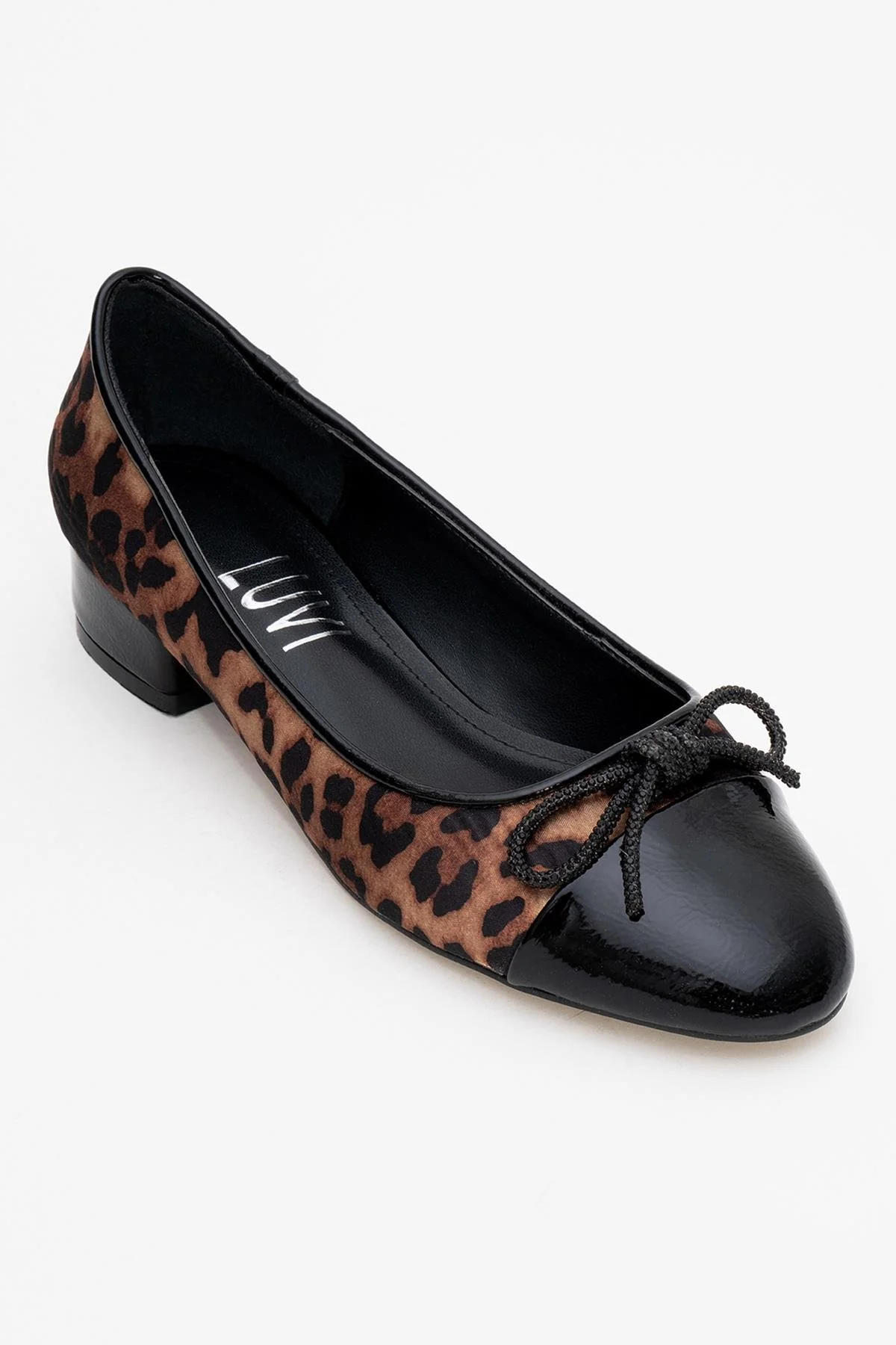 Julien - Black-Yellow Patterned Heeled Ballet Flat (Women) - Image 3