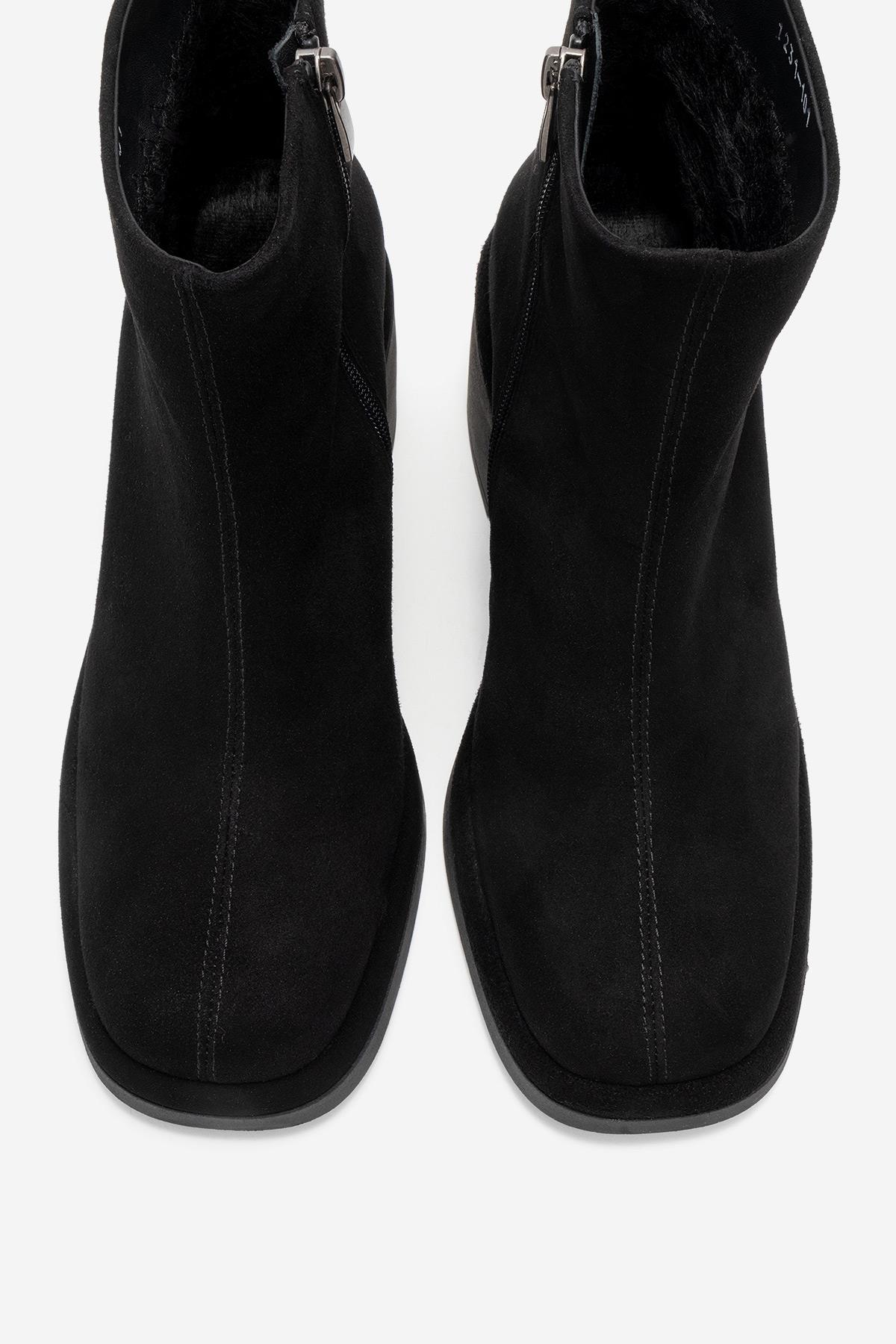 Junae - Black Genuine Leather Block Heel Boot (Women) - Image 2