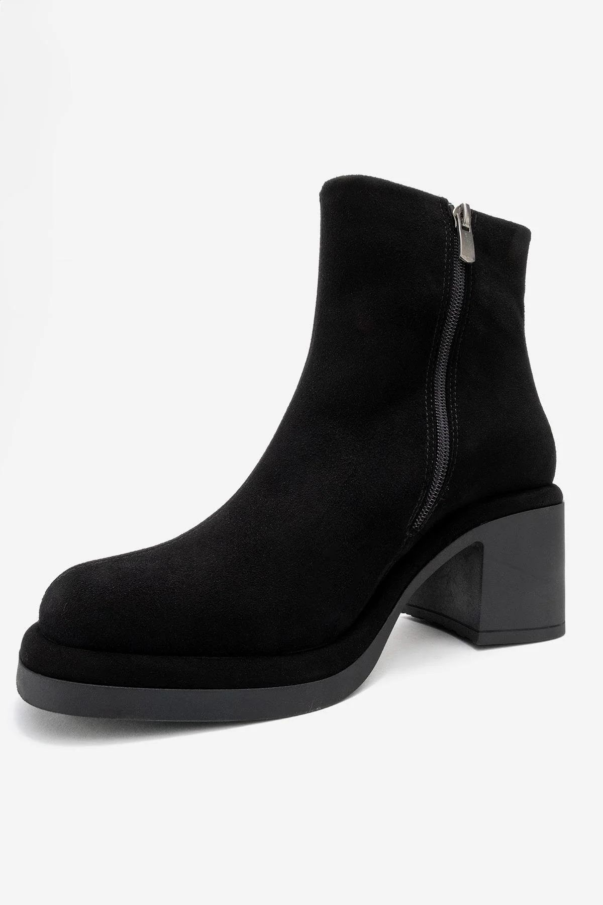 Junae - Black Genuine Leather Block Heel Boot (Women) - Image 4
