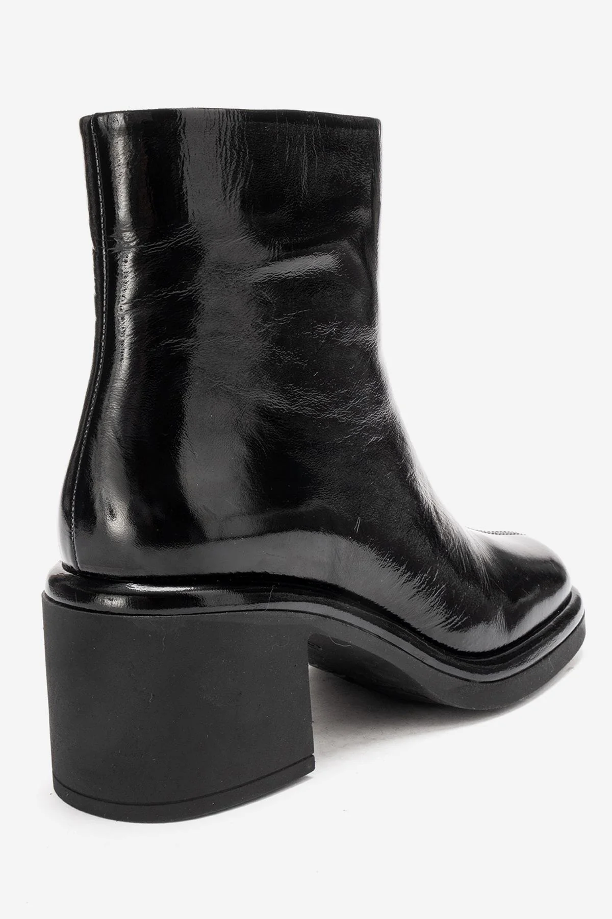 JUNAE - Black Genuine Leather Block Heel Boot (Women) - Image 8