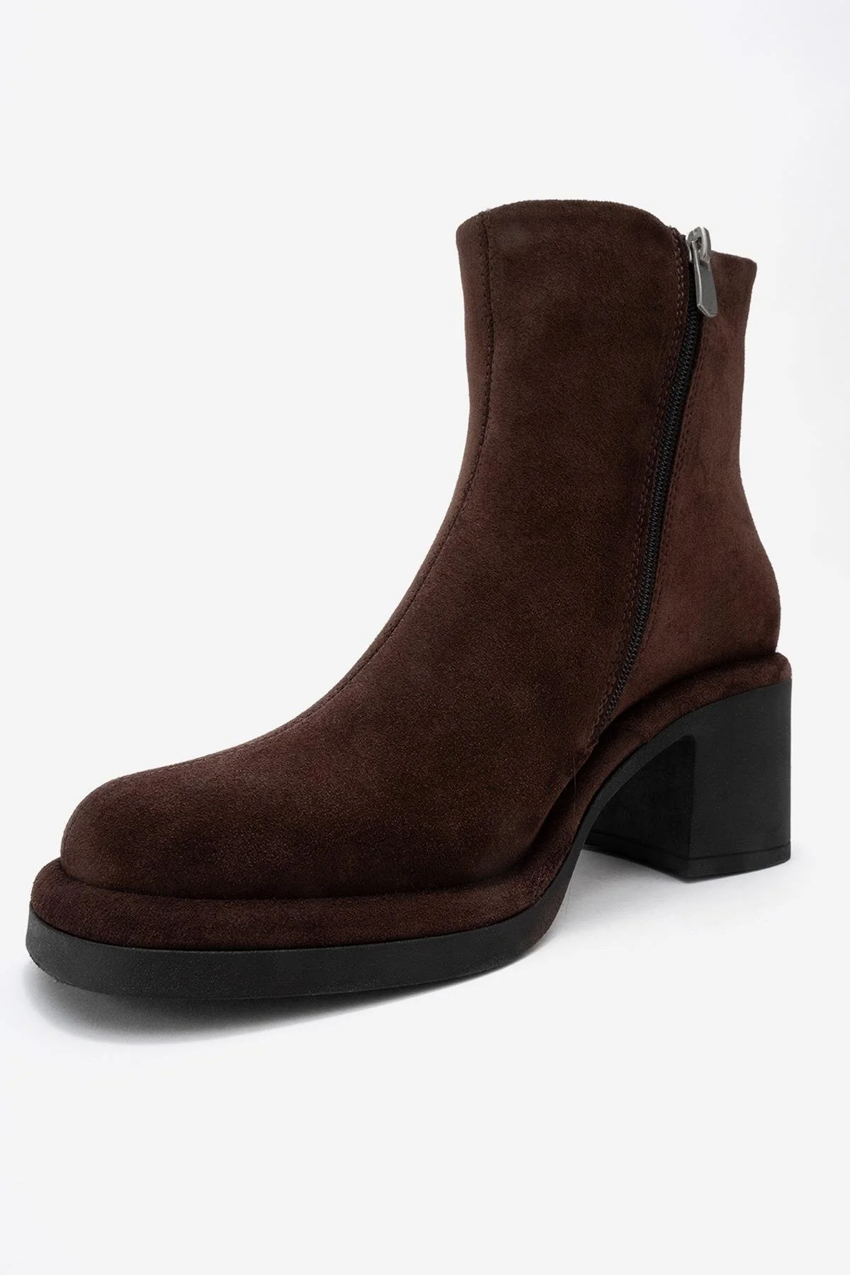Junae - Brown Genuine Leather Block Heel Ankle Boot (Women) - Image 4