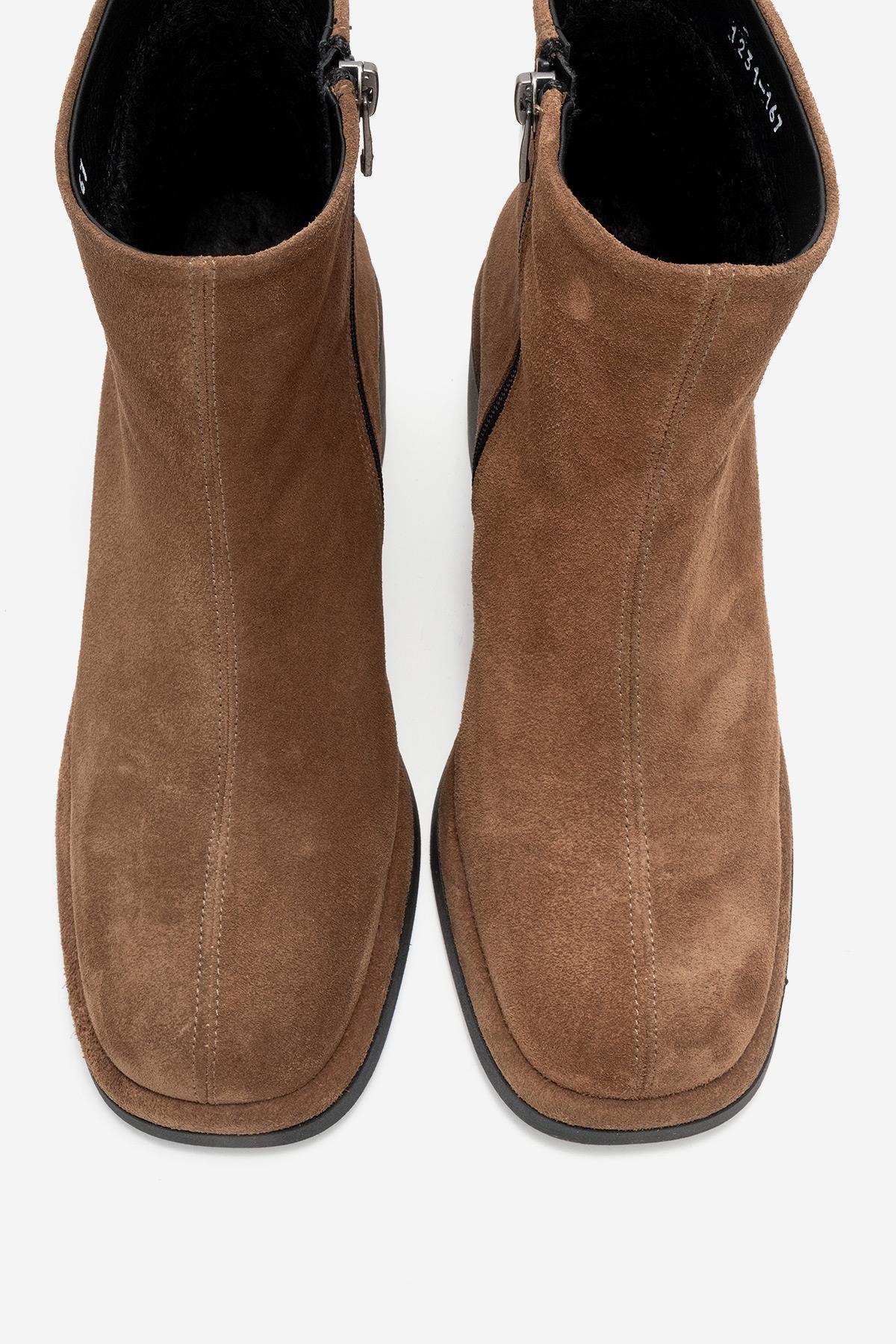 Junae - Cognac Genuine Leather Block Heel Boot (Women) - Image 2
