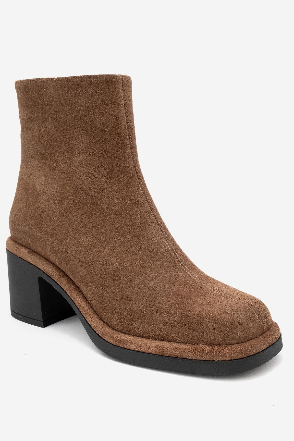 Junae - Cognac Genuine Leather Block Heel Boot (Women) - Image 3