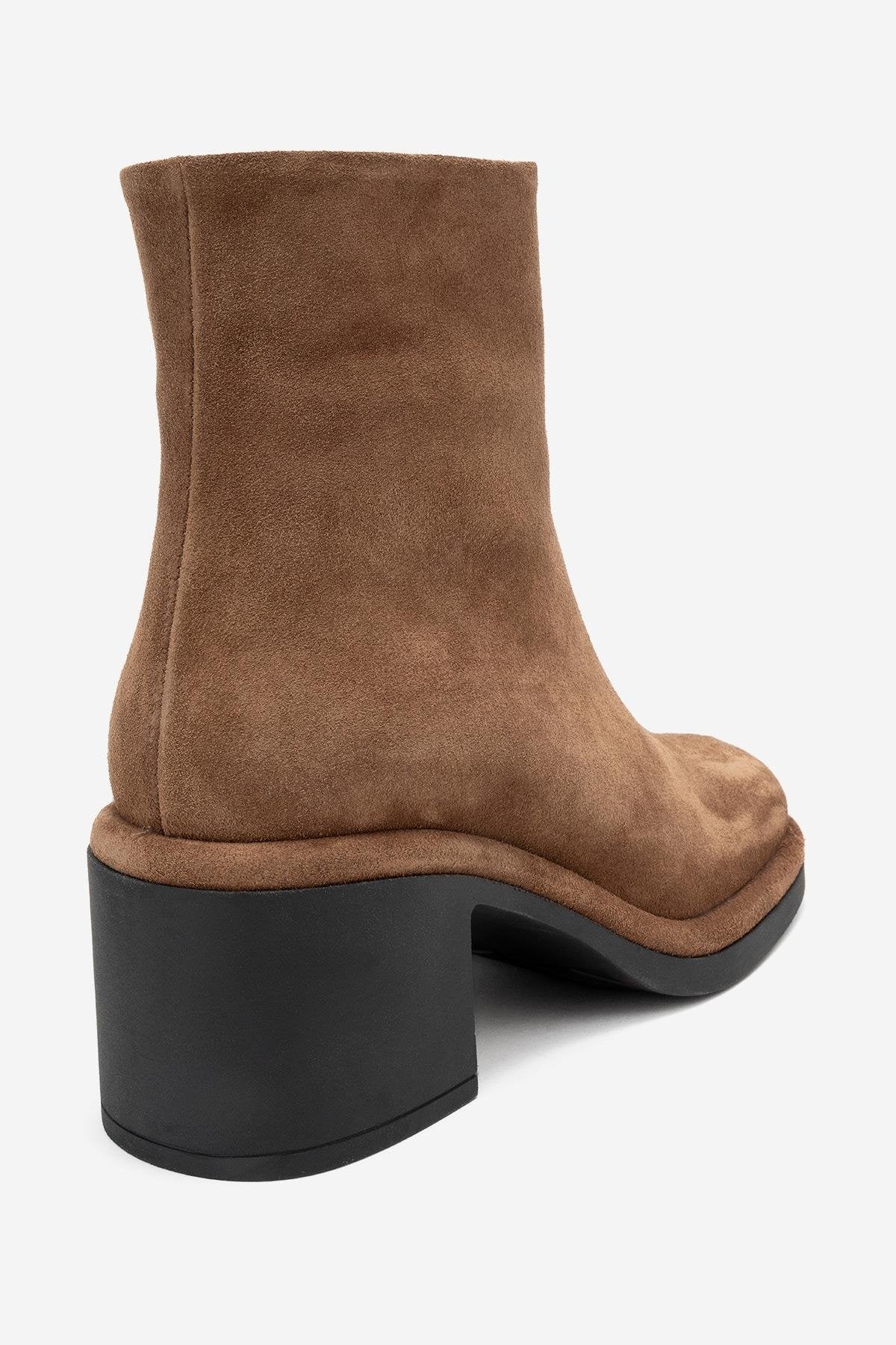 Junae - Cognac Genuine Leather Block Heel Boot (Women) - Image 5