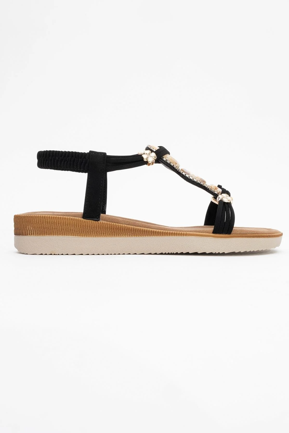 JUNES Black Buckle-Embellished Flat Sandal (Women) - Image 6