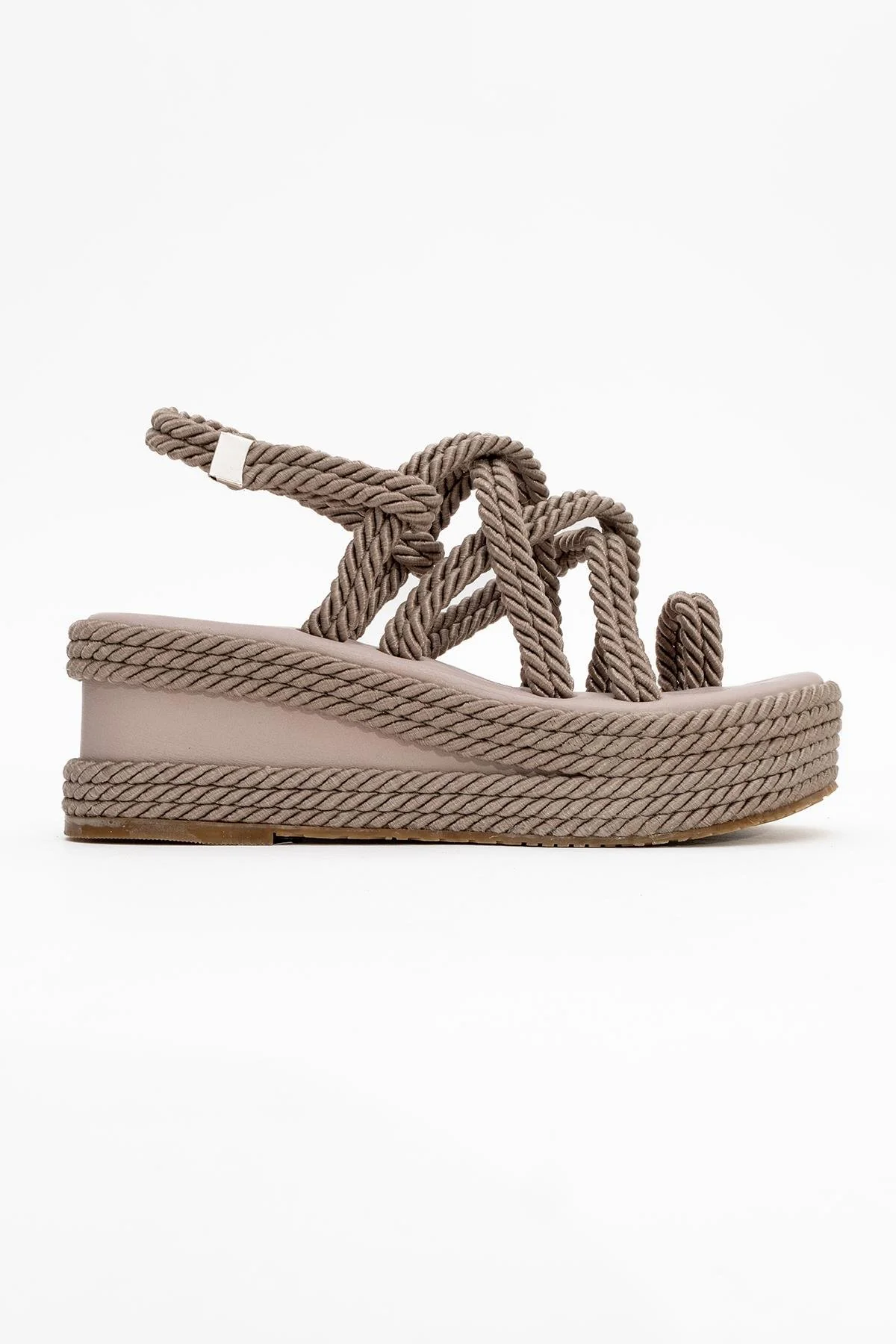 Juney - Taupe Genuine Leather Lace-Up Wedge Sandal (Women) - Image 6