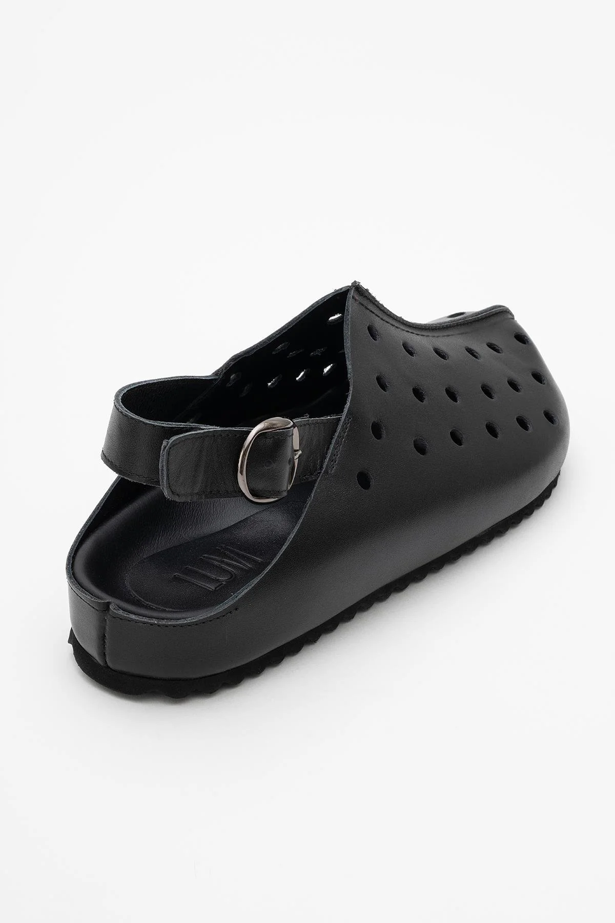 Justa - Black Leather Clogs (Women) - Image 4