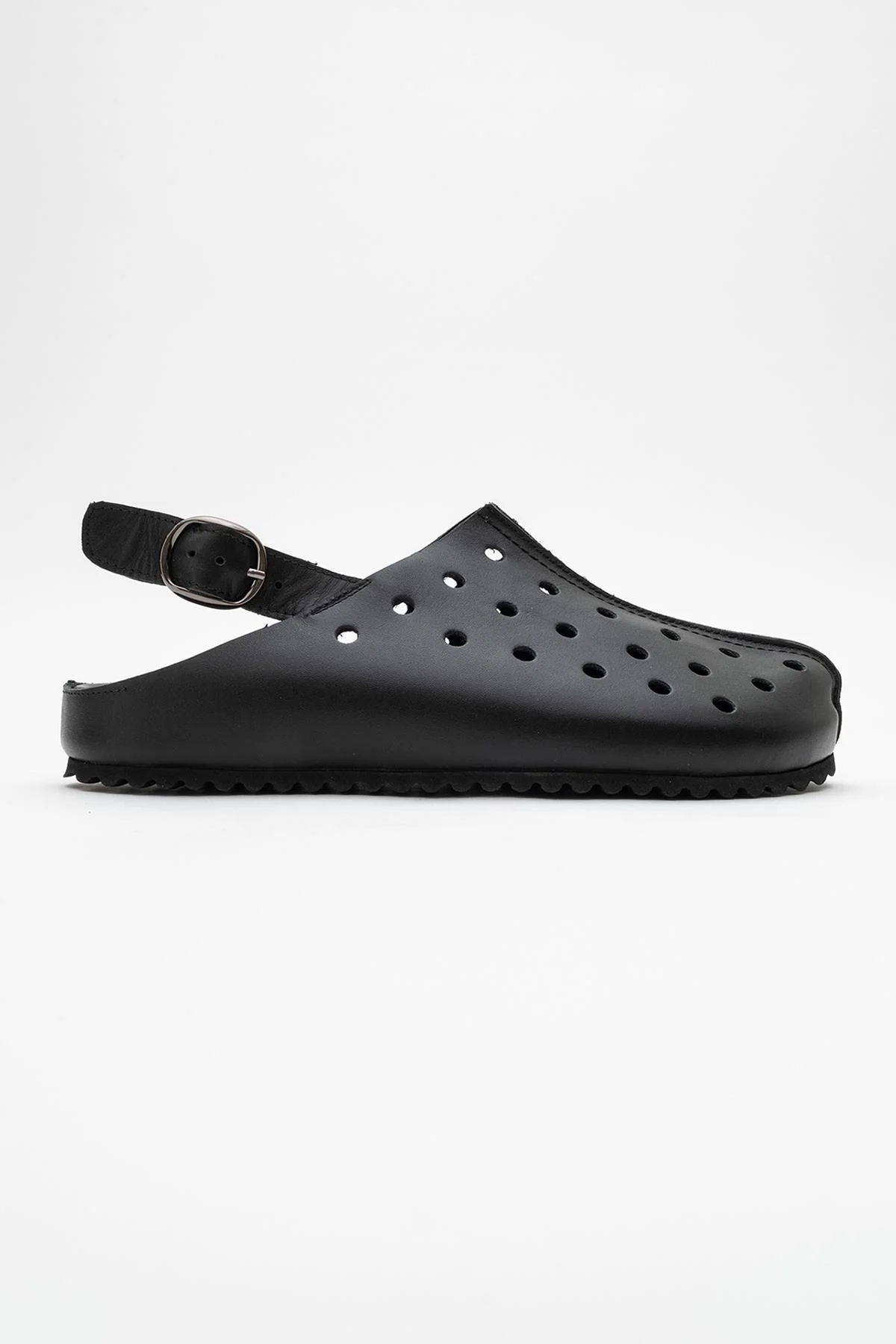 Justa - Black Leather Clogs (Women) - Image 5