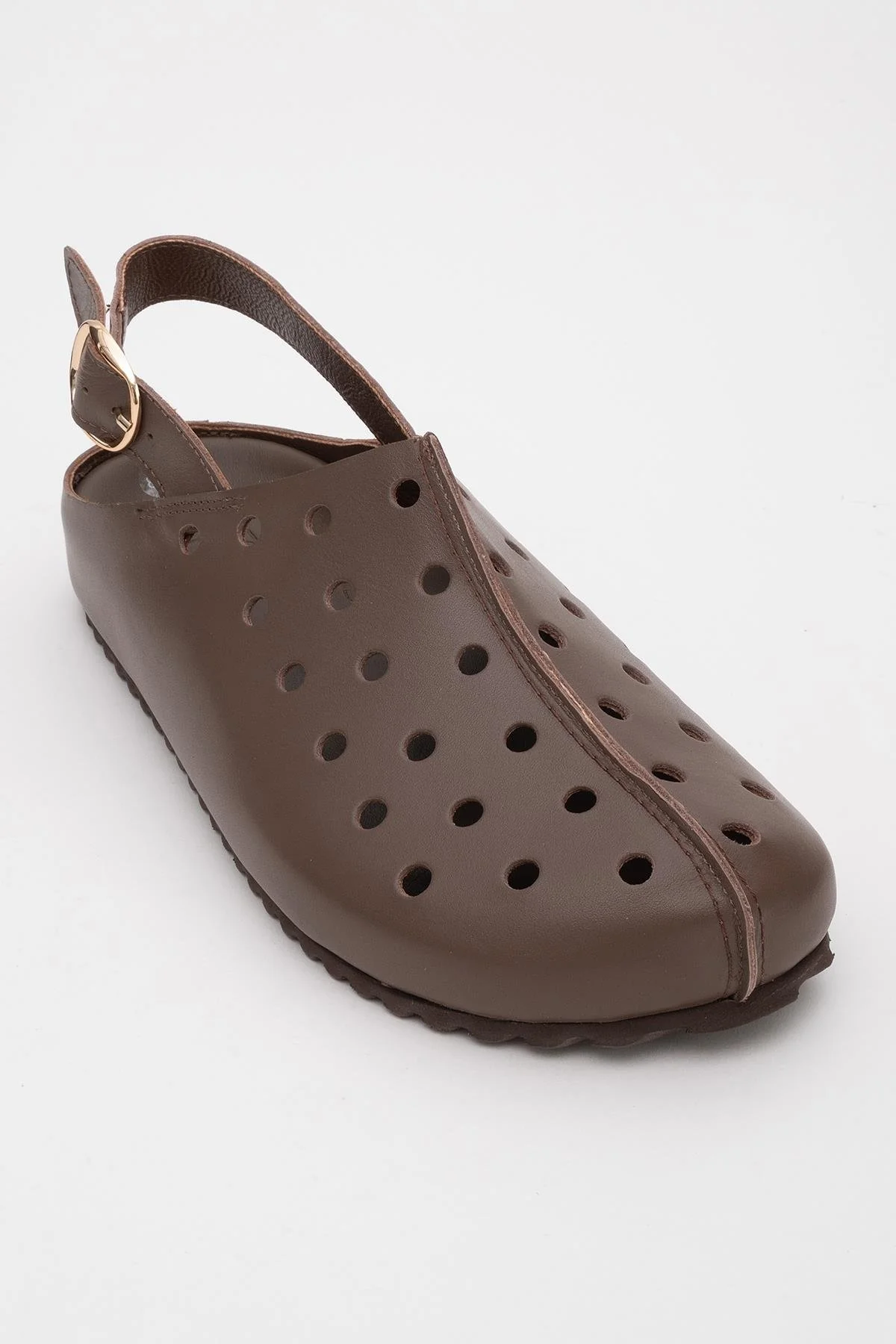 Justa - Brown Leather Clogs (Women) - Image 3