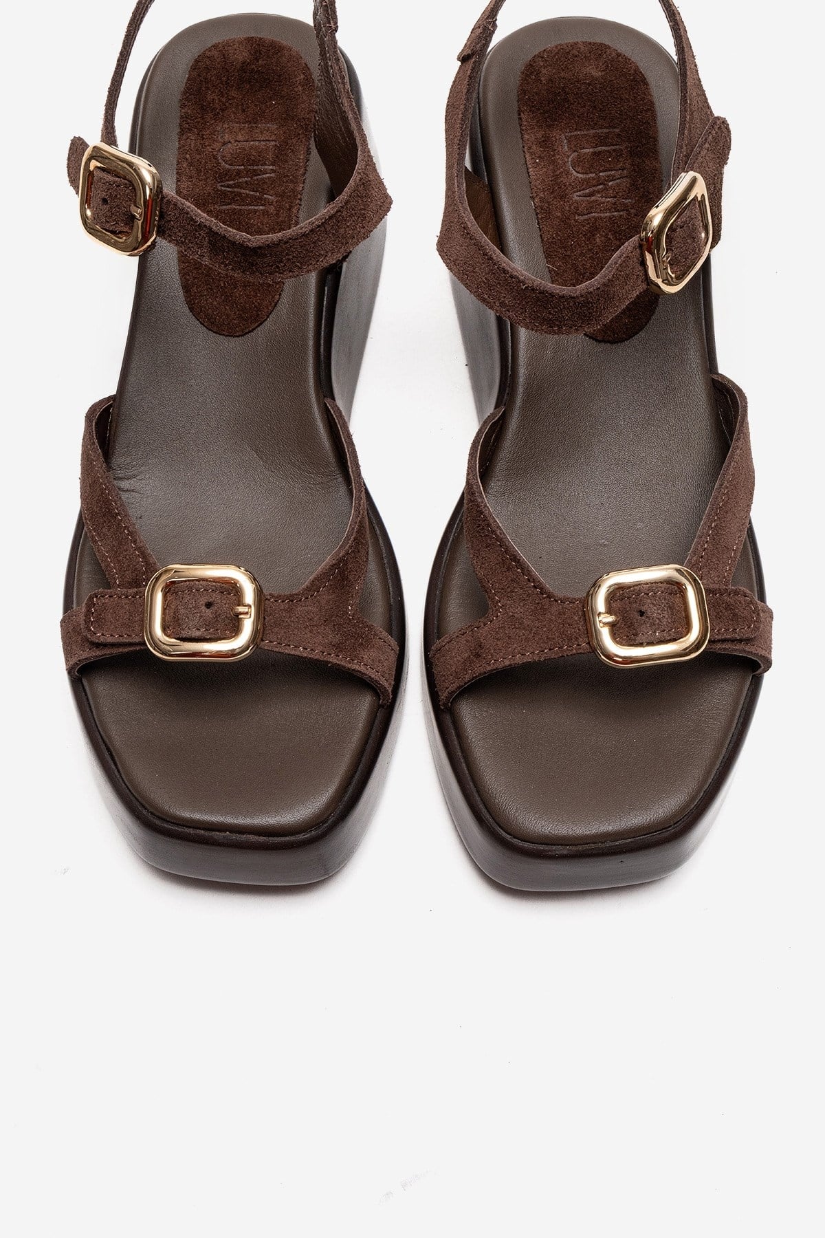 KALIA - Brown Suede Genuine Leather Wedge Heel Sandal (Women) - Image 2