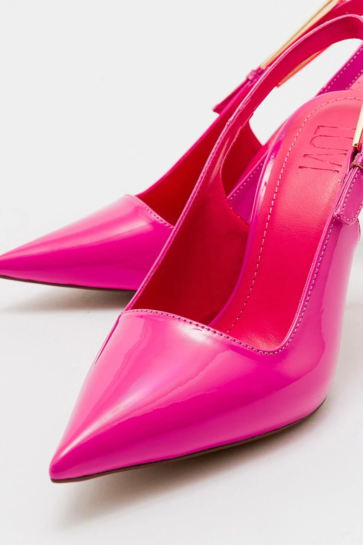 Labin - Fuchsia Patent Buckled High Heel Shoe (Women) - Image 2