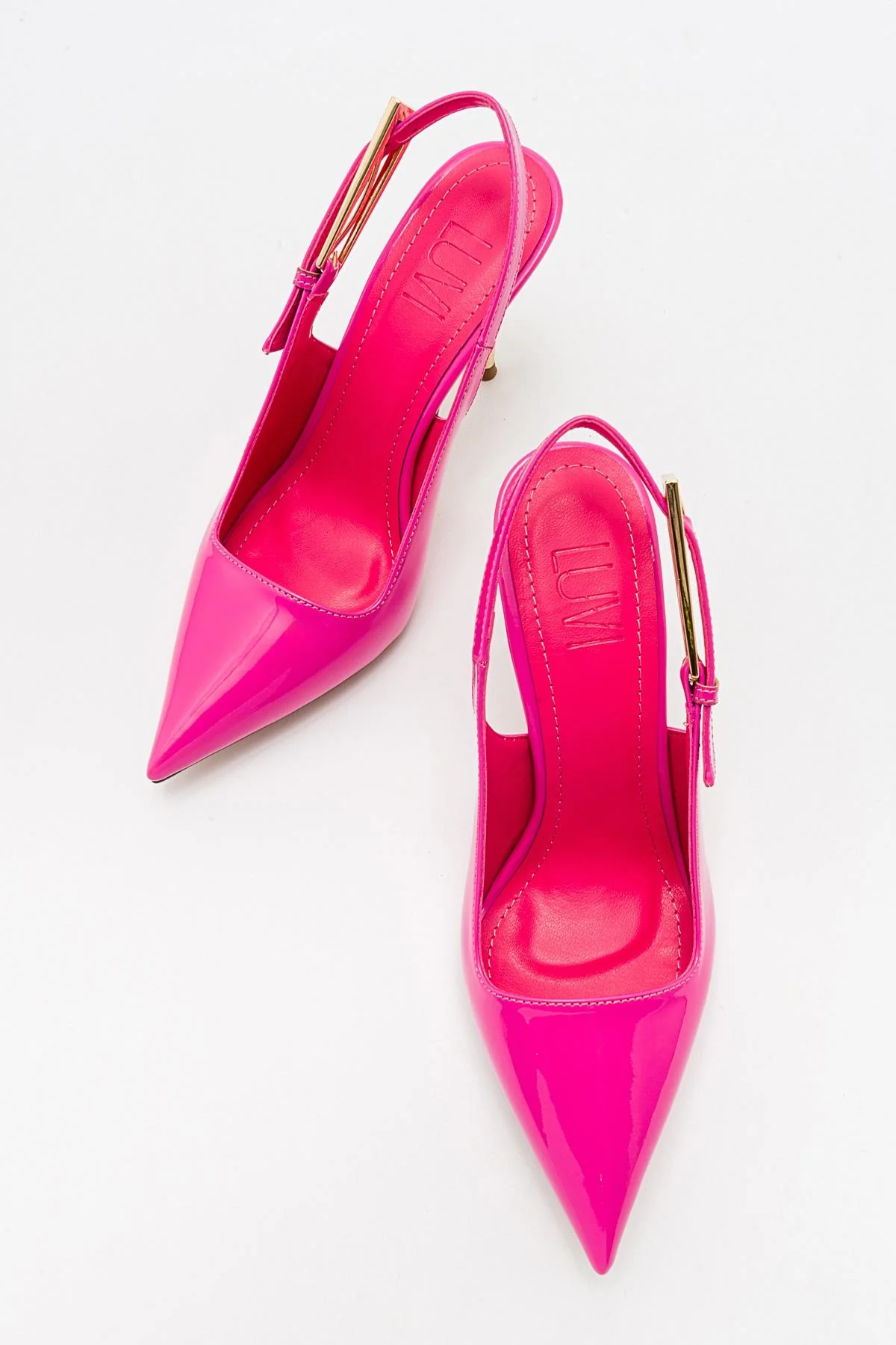 Labin - Fuchsia Patent Buckled High Heel Shoe (Women) - Image 3