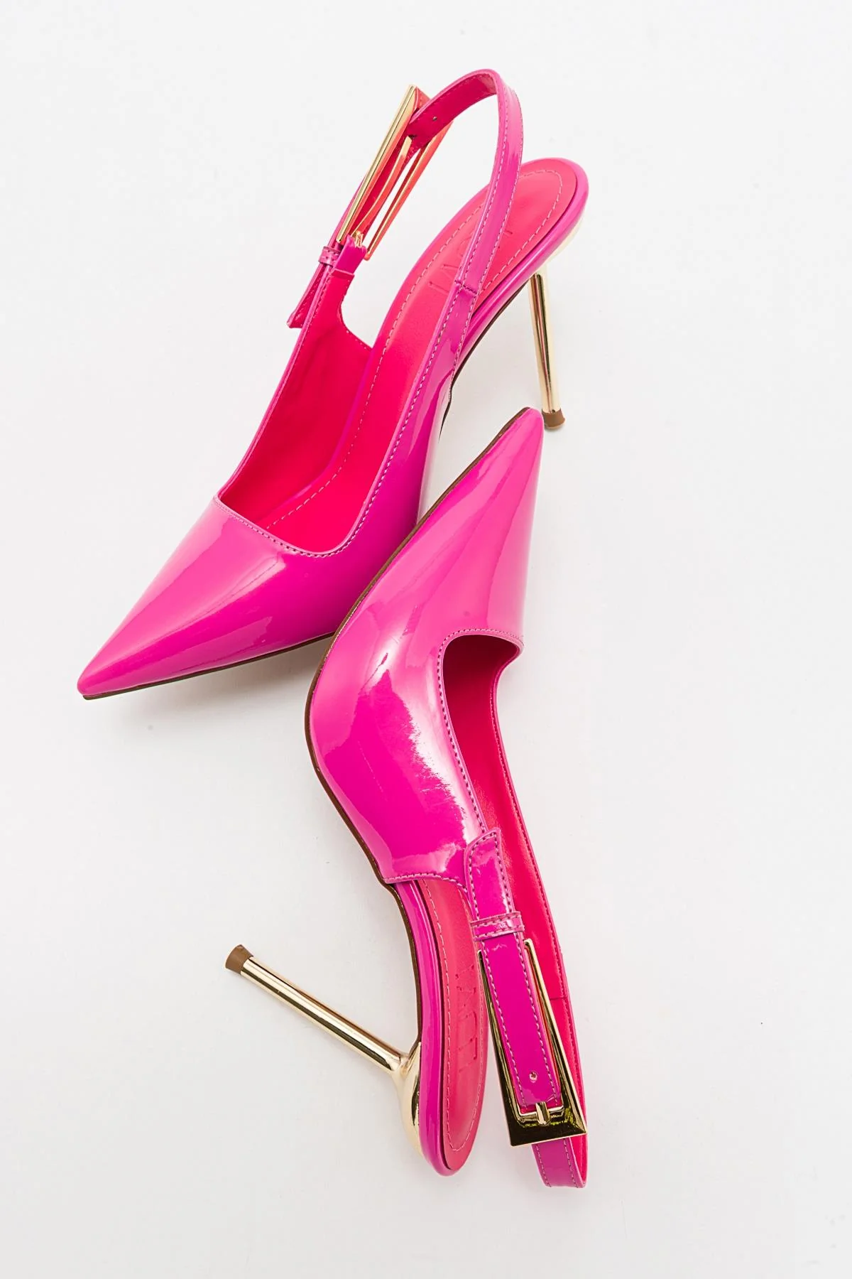 Labin - Fuchsia Patent Buckled High Heel Shoe (Women) - Image 5