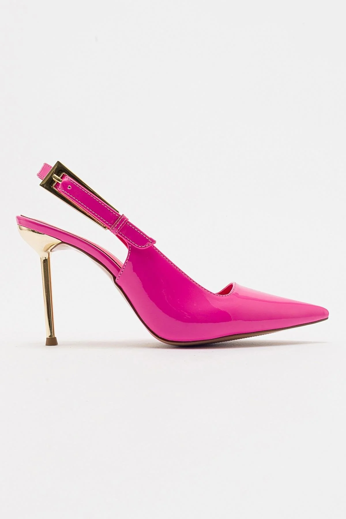 Labin - Fuchsia Patent Buckled High Heel Shoe (Women) - Image 6