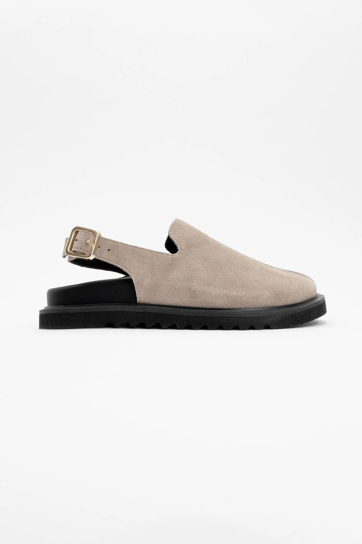 Laby - Beige suede Leather Clogs (Women) - Image 5