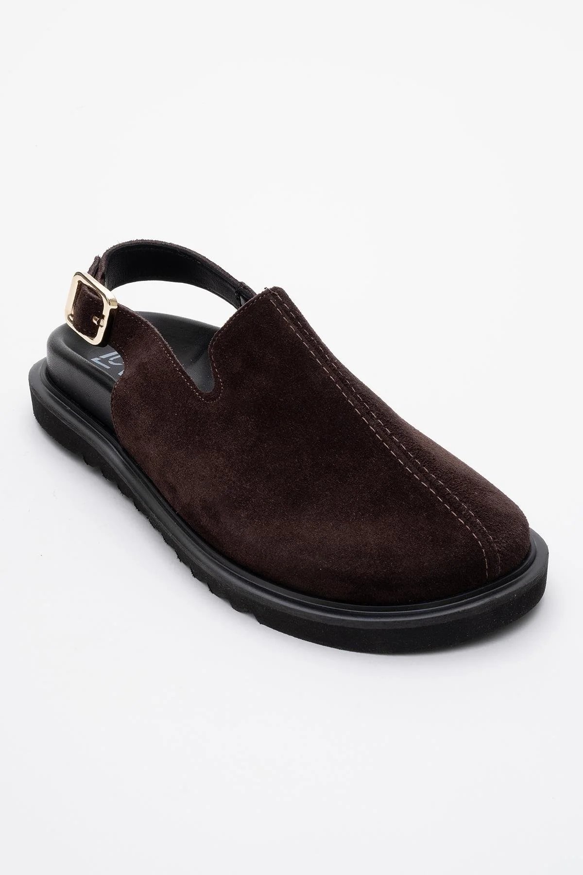 Laby - Brown Suede Leather Clogs (Women) - Image 3