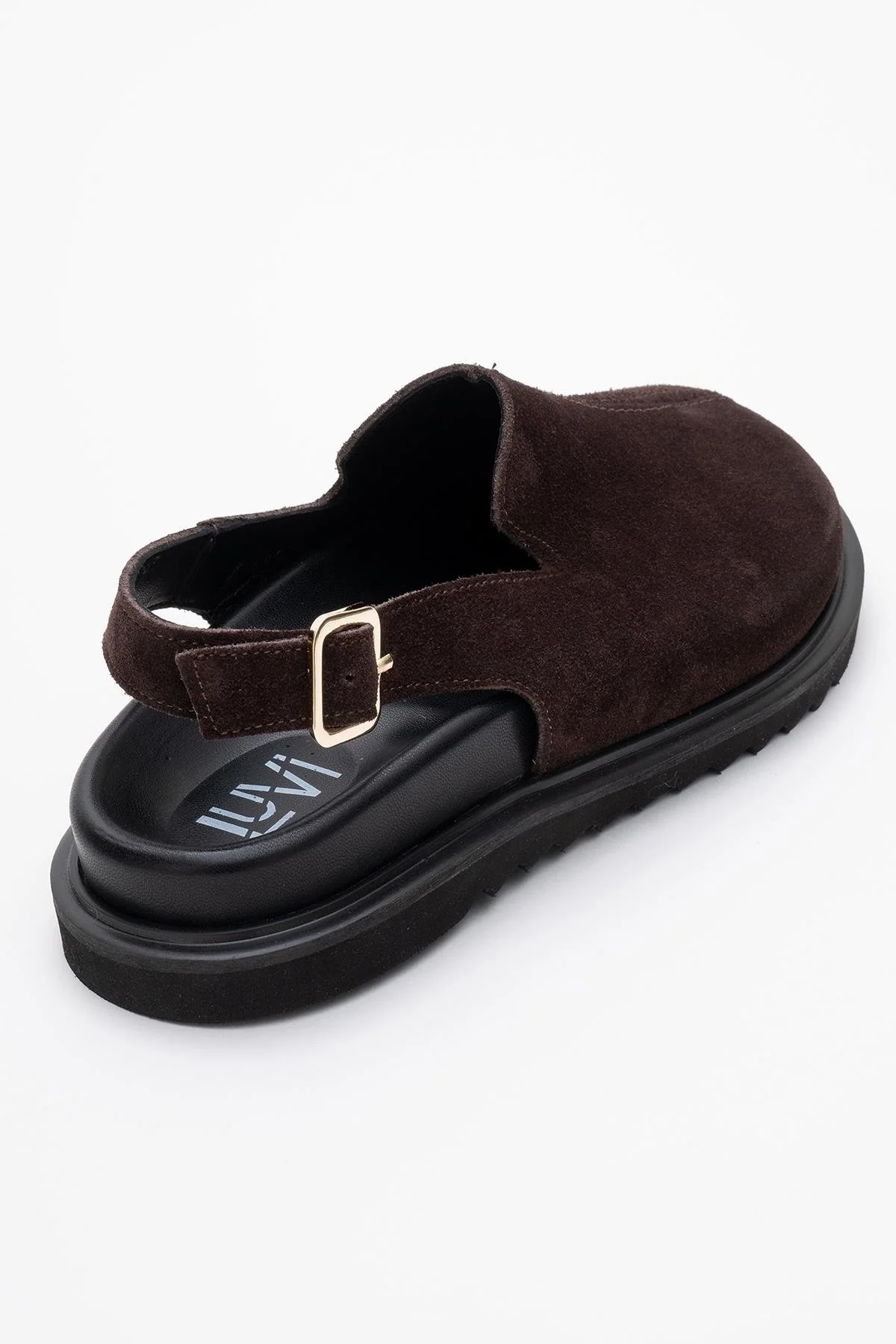 Laby - Brown Suede Leather Clogs (Women) - Image 5
