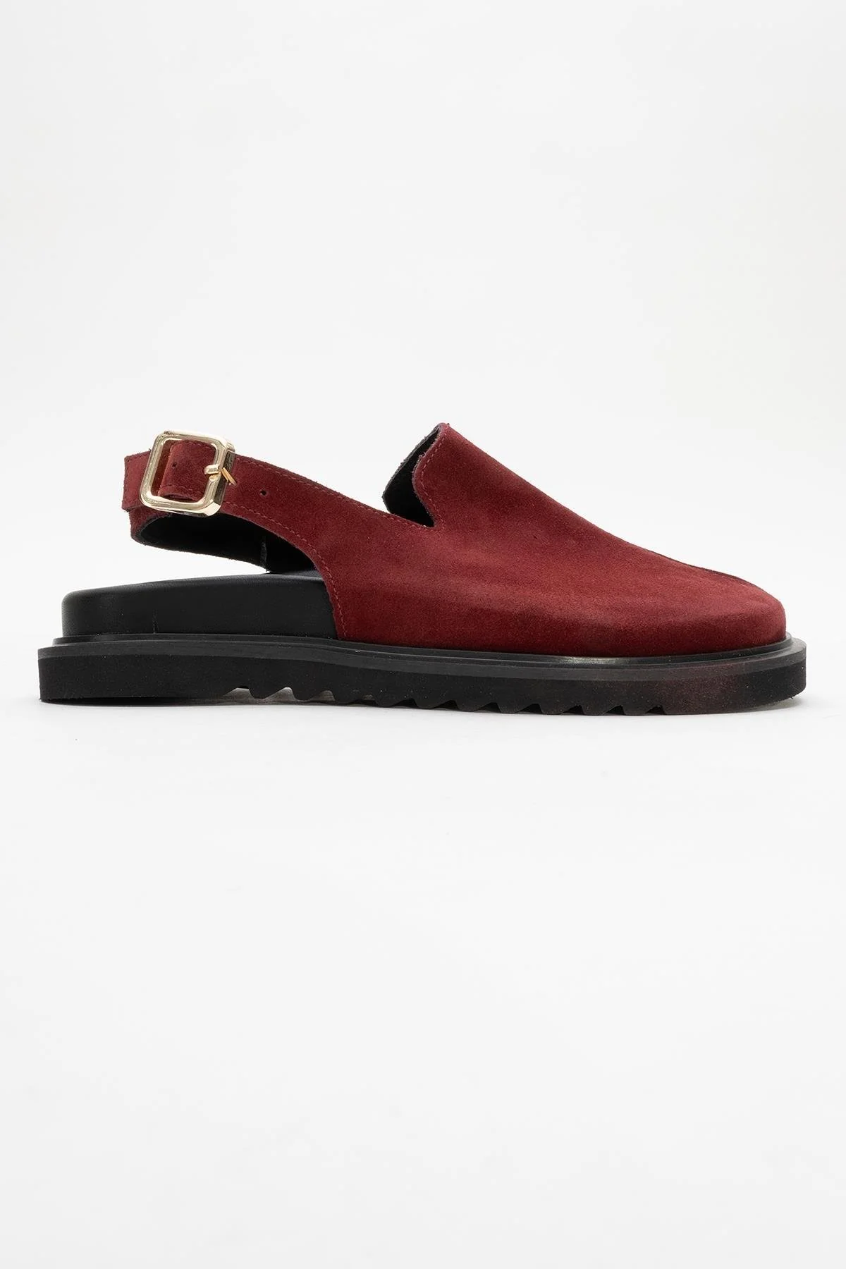 Laby - Burgundy Suede Leather Clogs (Women) - Image 6