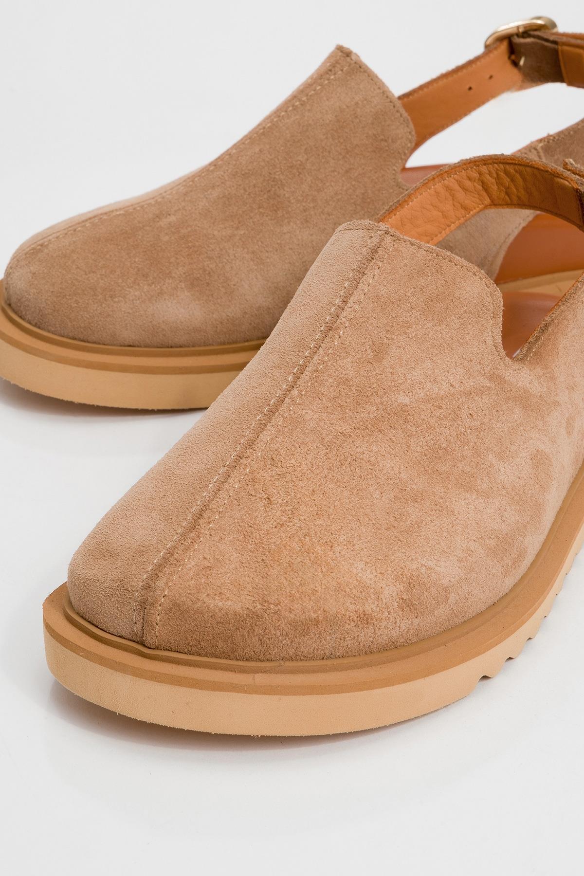 Laby - Cognac Brown Suede Leather Clogs (Women) - Image 3
