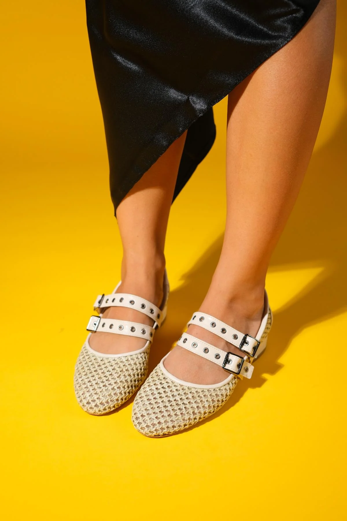 Lapis - Beige Woven Low Heel Shoe (Women) - Image 2