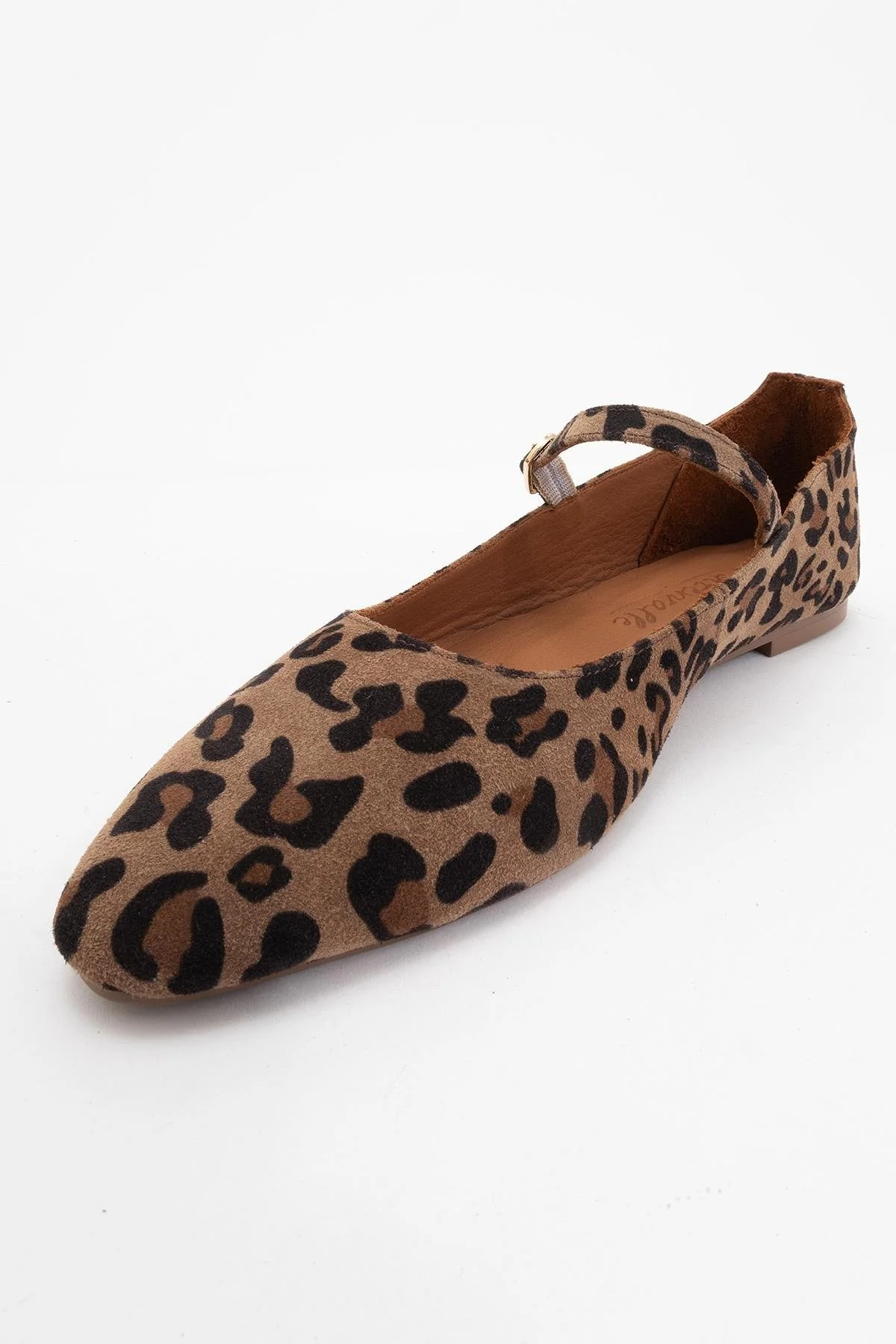 Lara - Leopard Print Suede Leather Mary Jane Flats - Image 3