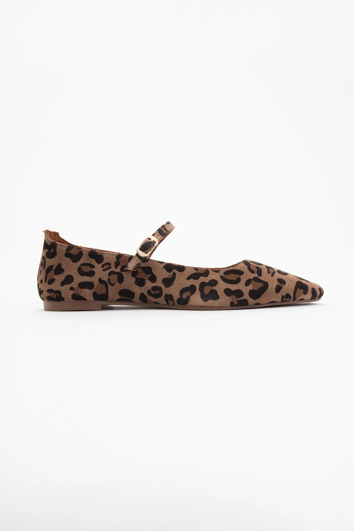 Lara - Leopard Print Suede Leather Mary Jane Flats - Image 5