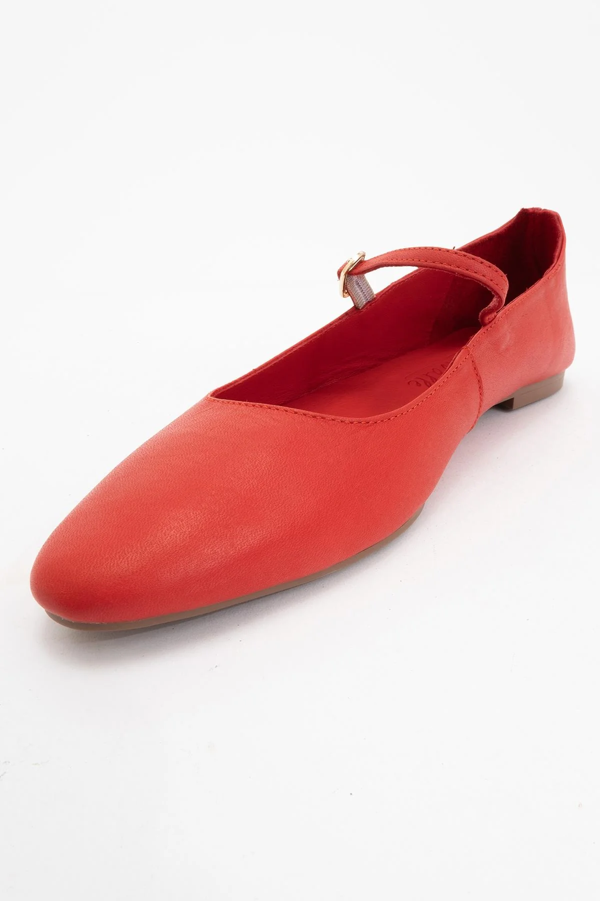 Lara - Red Leather Mary Jane Flats - Image 3