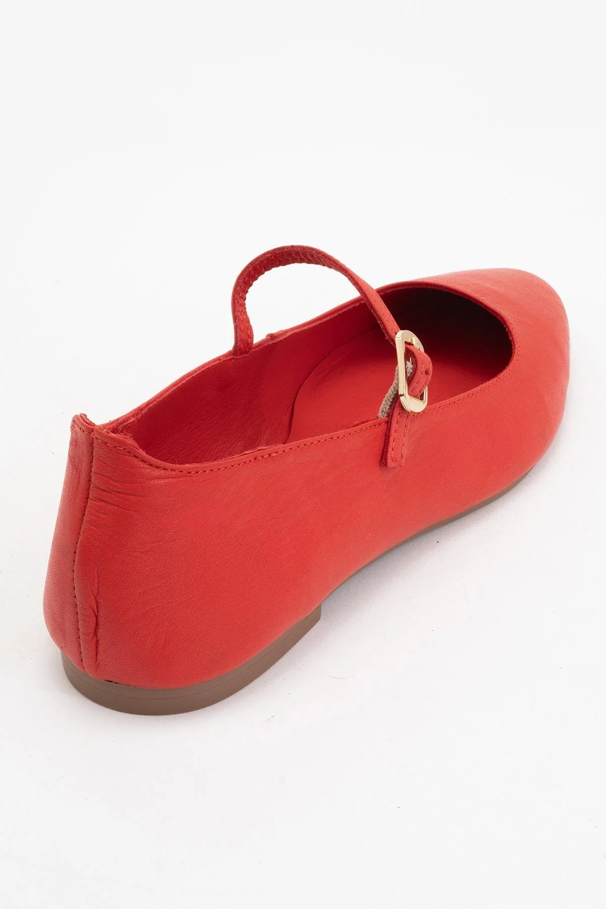 Lara - Red Leather Mary Jane Flats - Image 4
