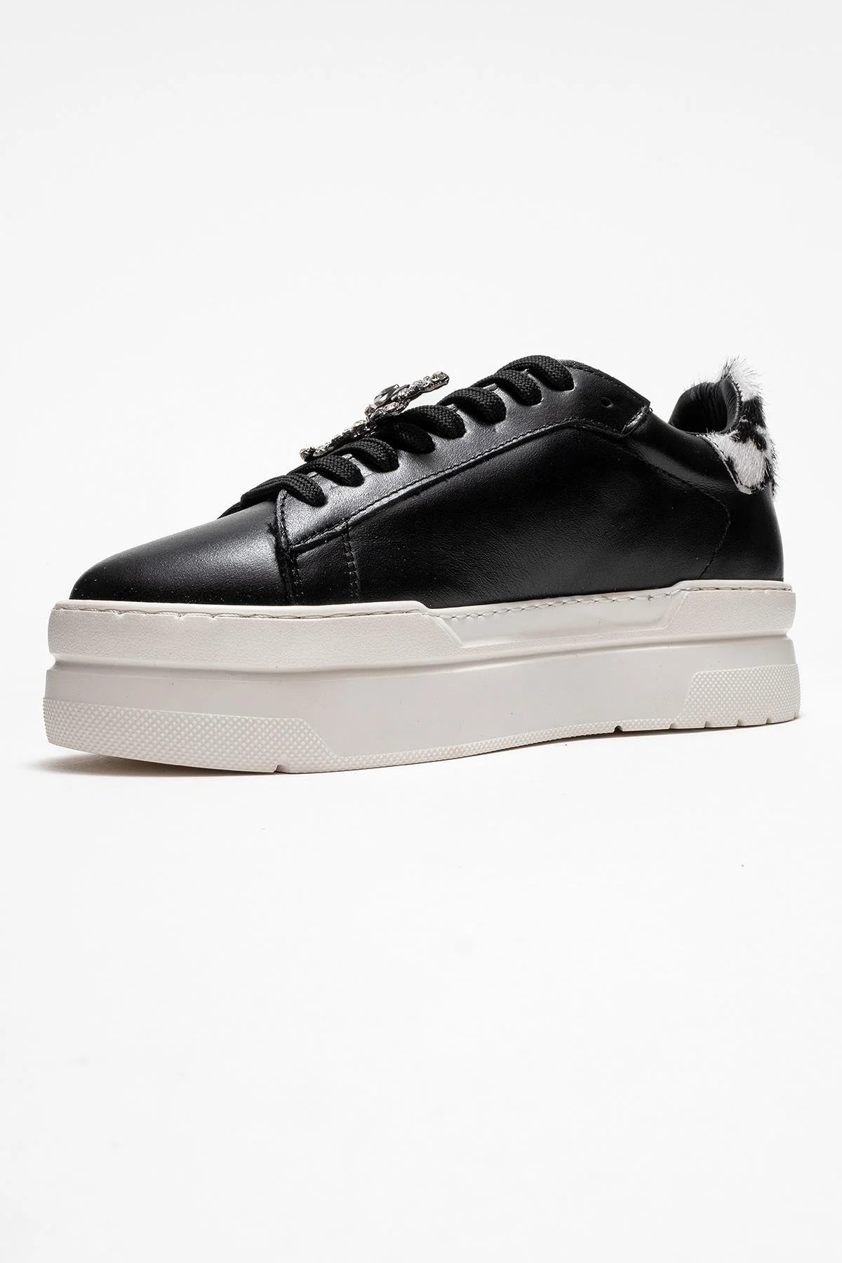 Laren - Black Genuine Leather Buckle Casual Sneaker (Women) - Image 4