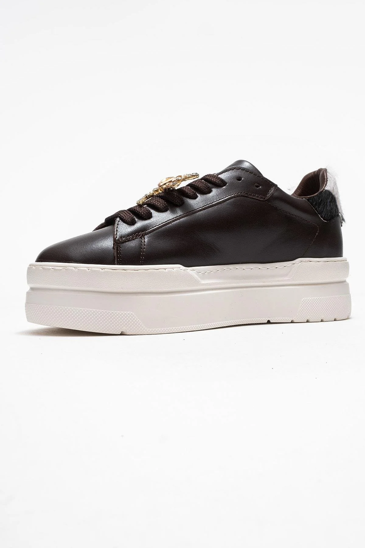 Laren - Brown Genuine Leather Buckle Casual Sneaker (Women) - Image 4