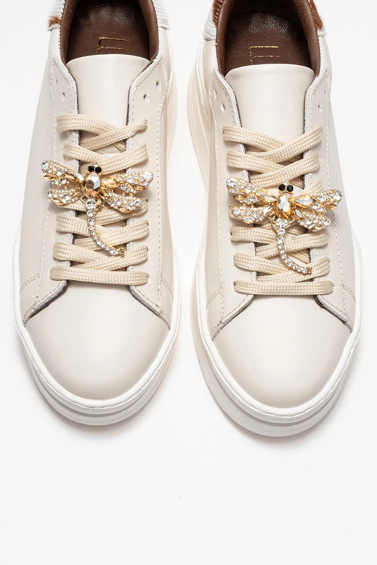 Laren - Off-White Genuine Leather Buckle Casual Sneaker (Women) - Image 2