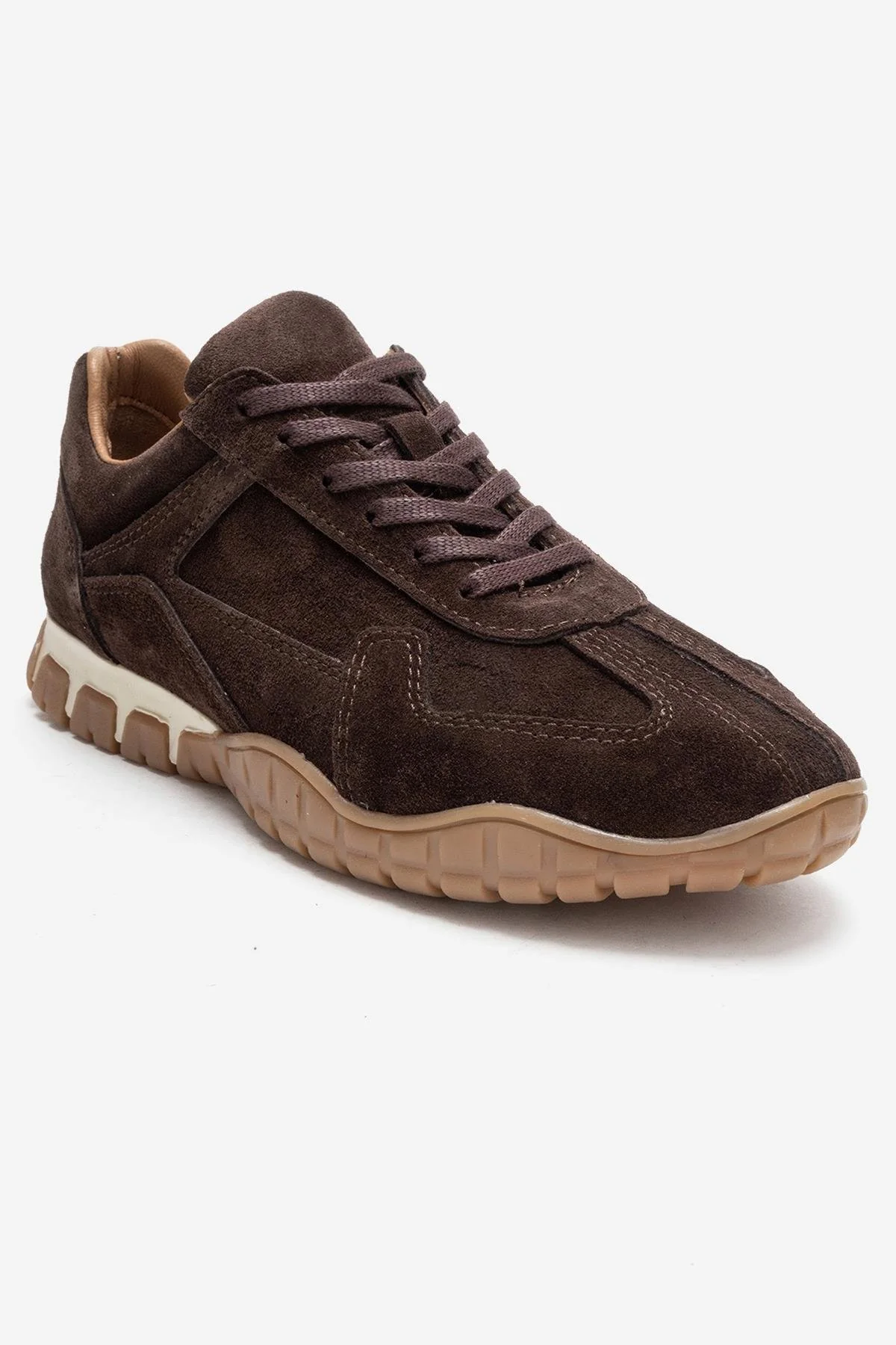 LARS - Brown Suede Genuine Leather Sneaker (Women) - Image 3
