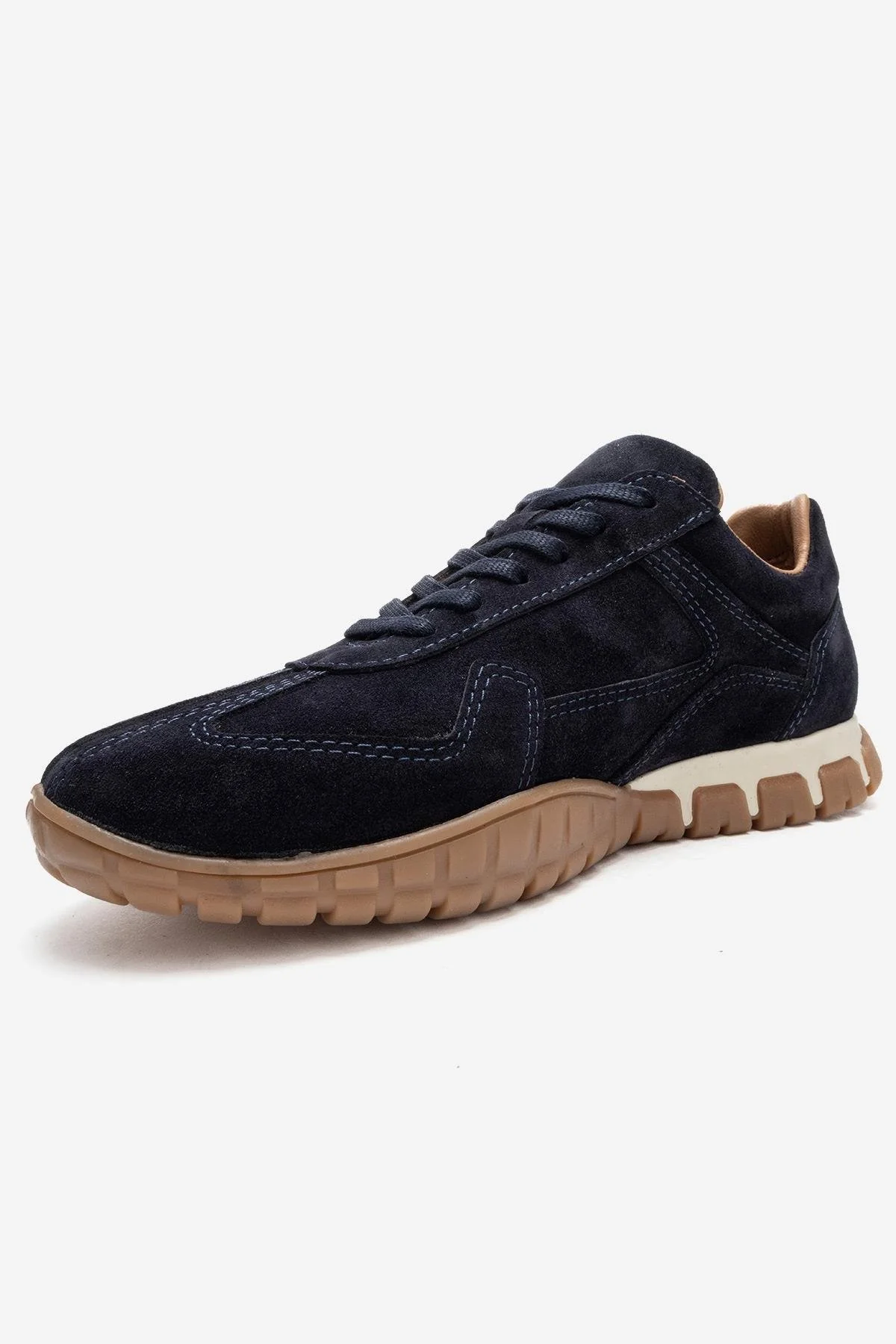 LARS - Navy Suede Genuine Leather Sneaker (Women) - Image 4