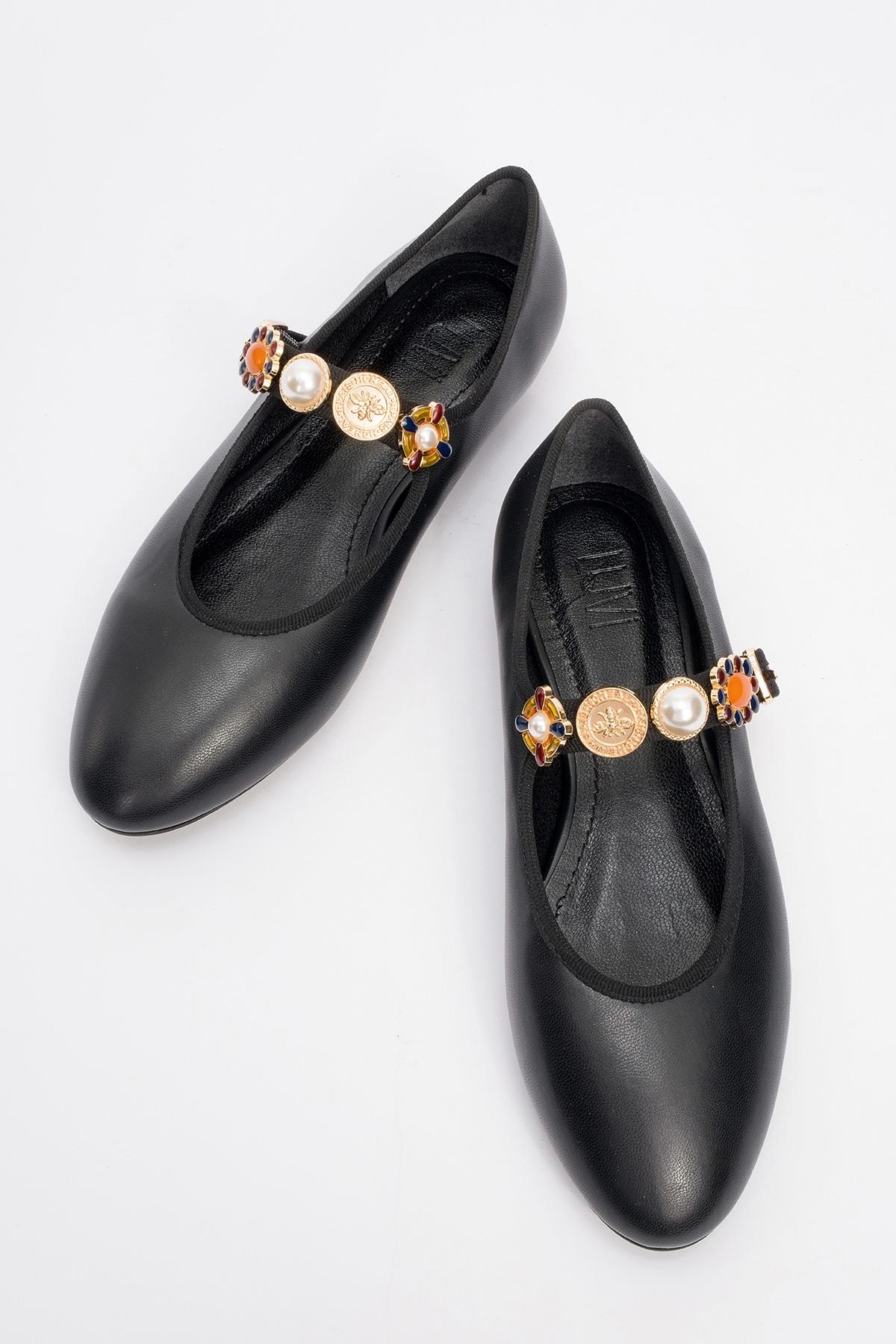 Lauras - Black Embellished Ballet Flat (Women) - Image 2
