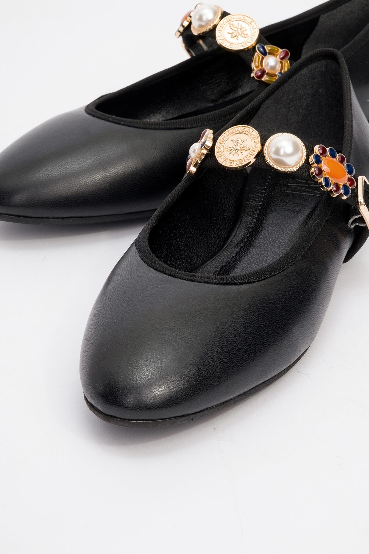 Lauras - Black Embellished Ballet Flat (Women) - Image 3