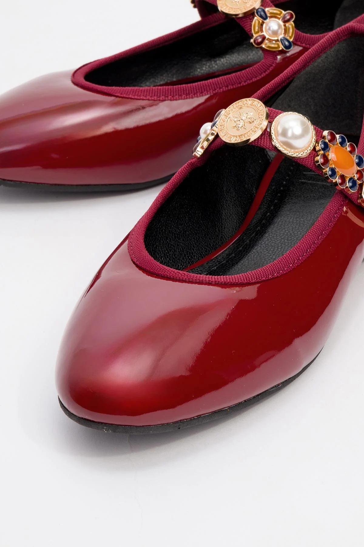Lauras - Burgundy Patent Embellished Ballet Flat (Women) - Image 3