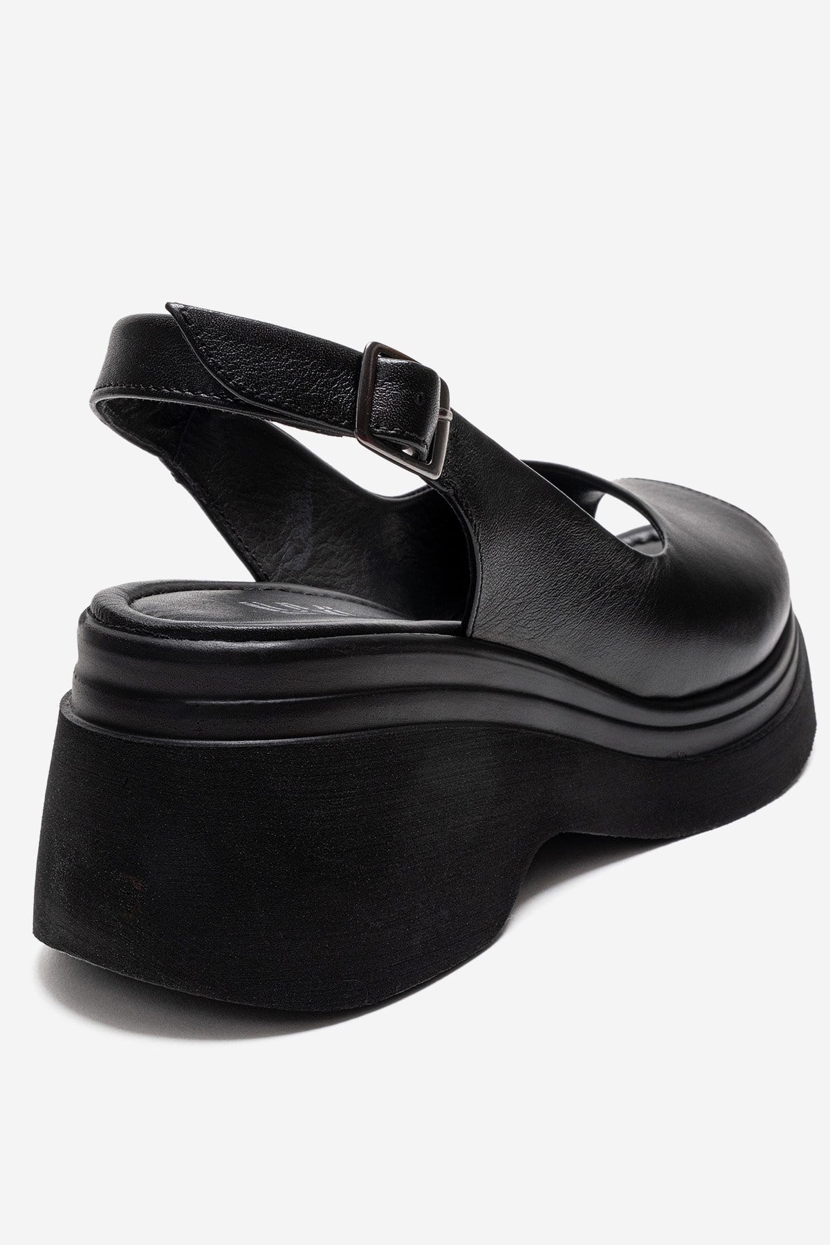 LAURE - Black Genuine Leather Platform Sandal (Women) - Image 5