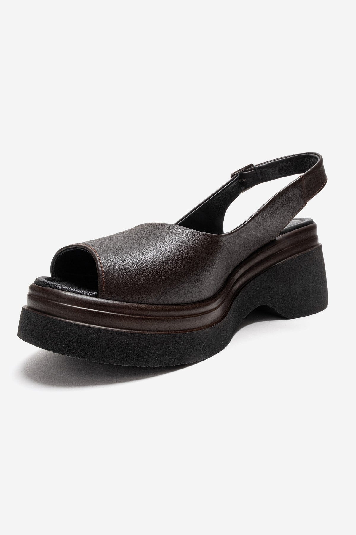 LAURE - Brown Genuine Leather Platform Sandal (Women) - Image 6