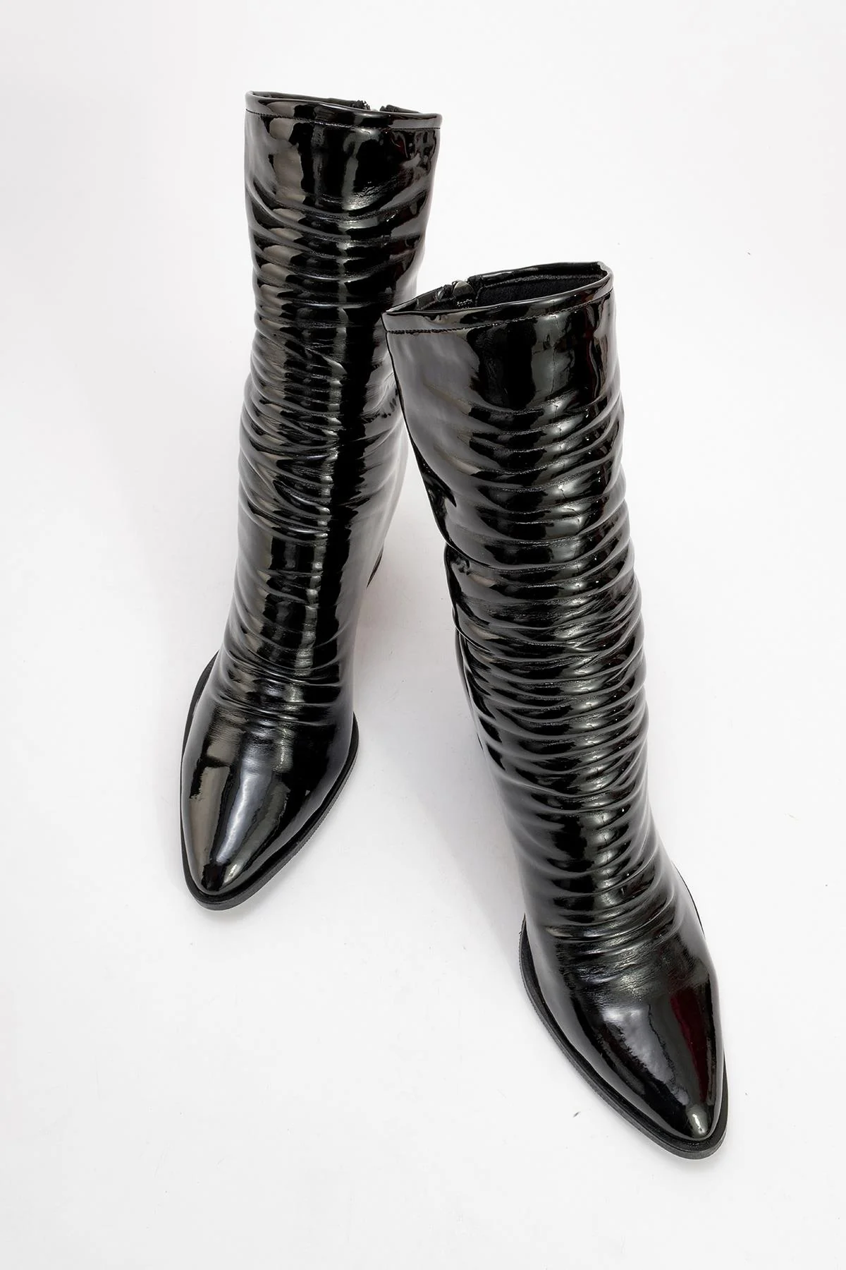 Laval - Black Patent Block Heel Boot (Women) - Image 2